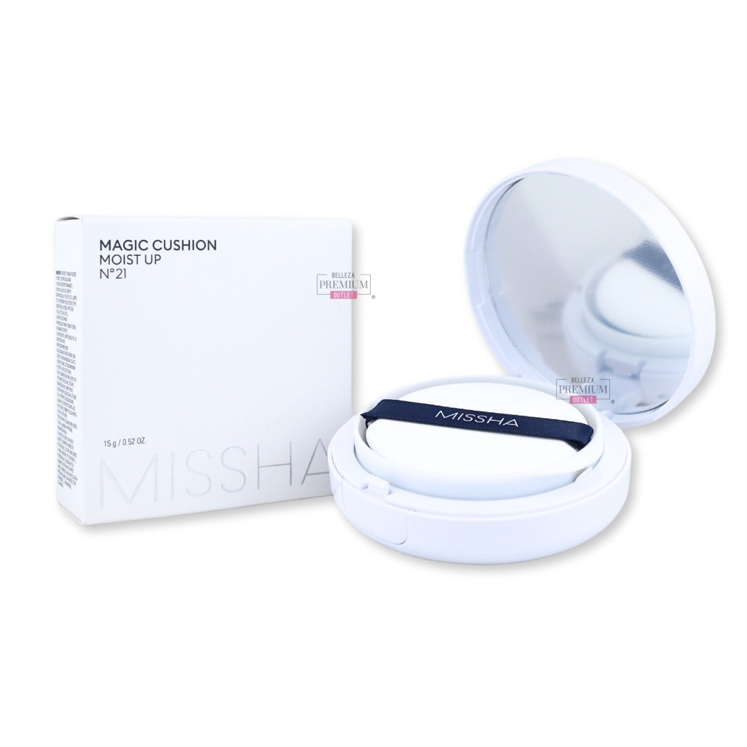 Missha Magic Cushion Moist Up SPF50+/PA+++ (No.21): El Novedoso Toque de Luminosidad y Protección