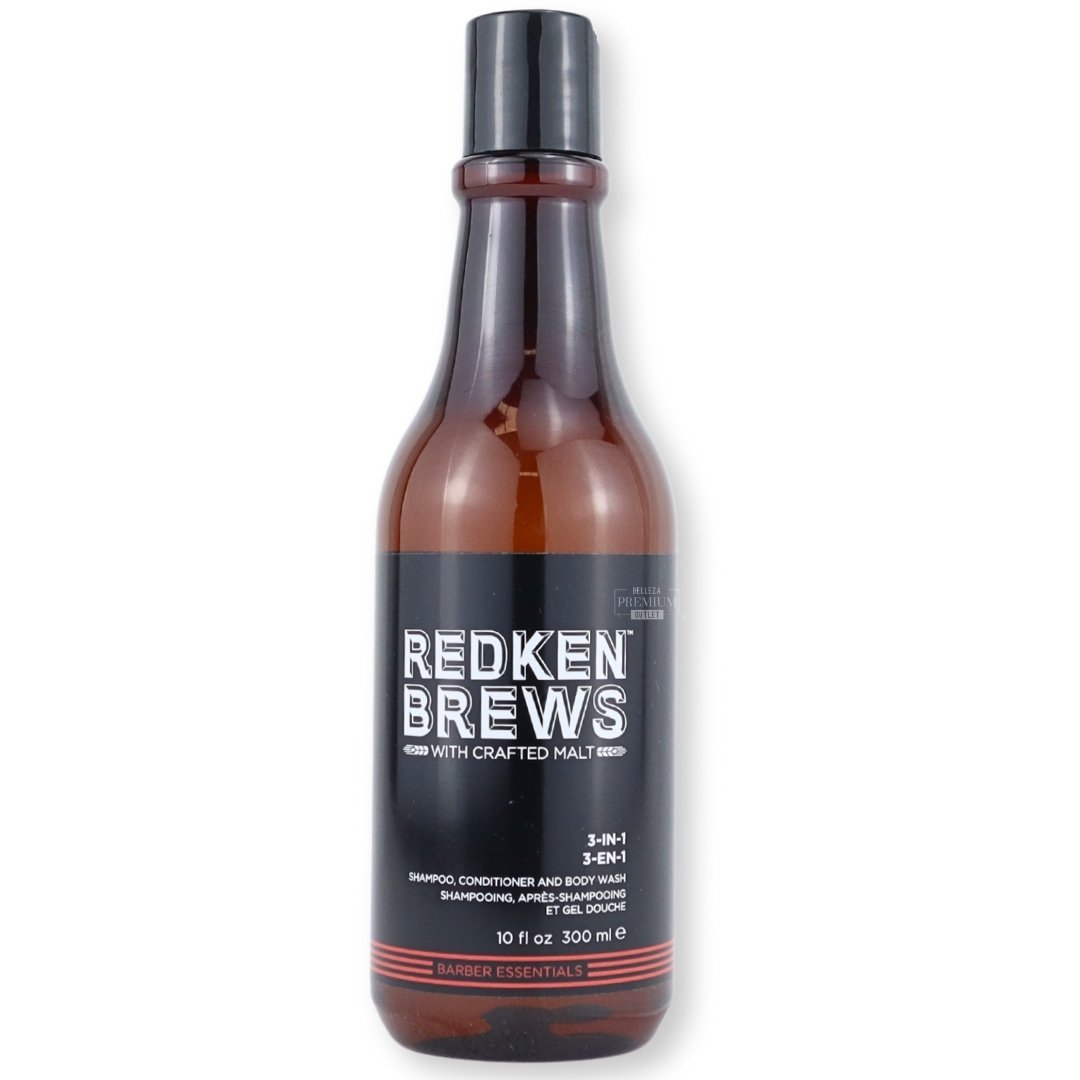 Redken Brews 3-in-1 300ml: Limpieza eficaz y refrescante para el cabello y cuerpo