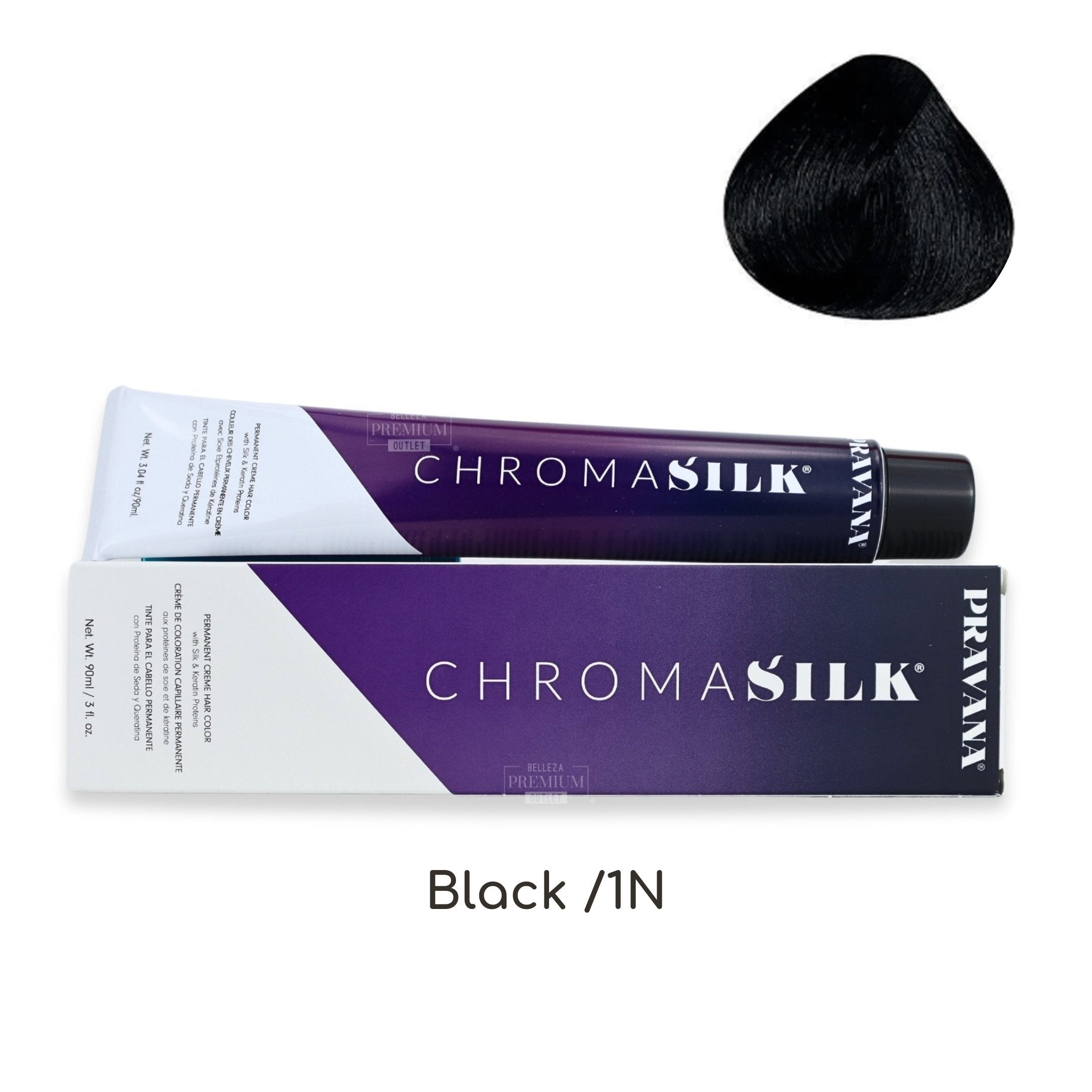 PRAVANA CHROMASILK Creme Black /1N 90ml: El Tinte Sorprendente para un Negro Intenso y Profundo