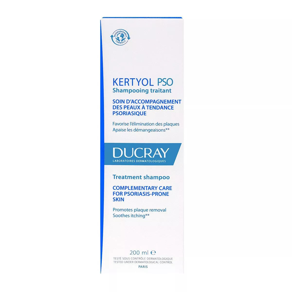 Ducray Kertyol PSO Kur-Shampoo Treatment 200ml – Tratamiento intensivo para cuero cabelludo con psoriasis y descamación severa