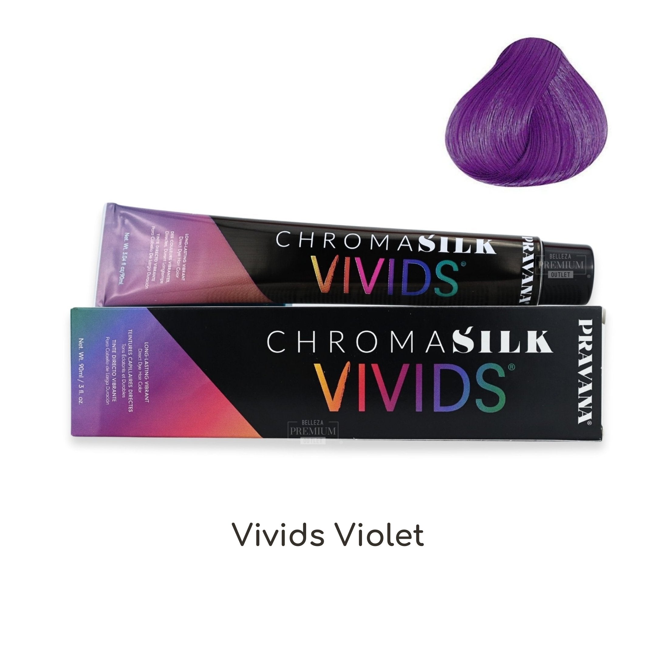 PRAVANA CHROMASILK Vivids Violet 90ml: El Tinte Impactante para un Violeta Brilloso y Deslumbrante