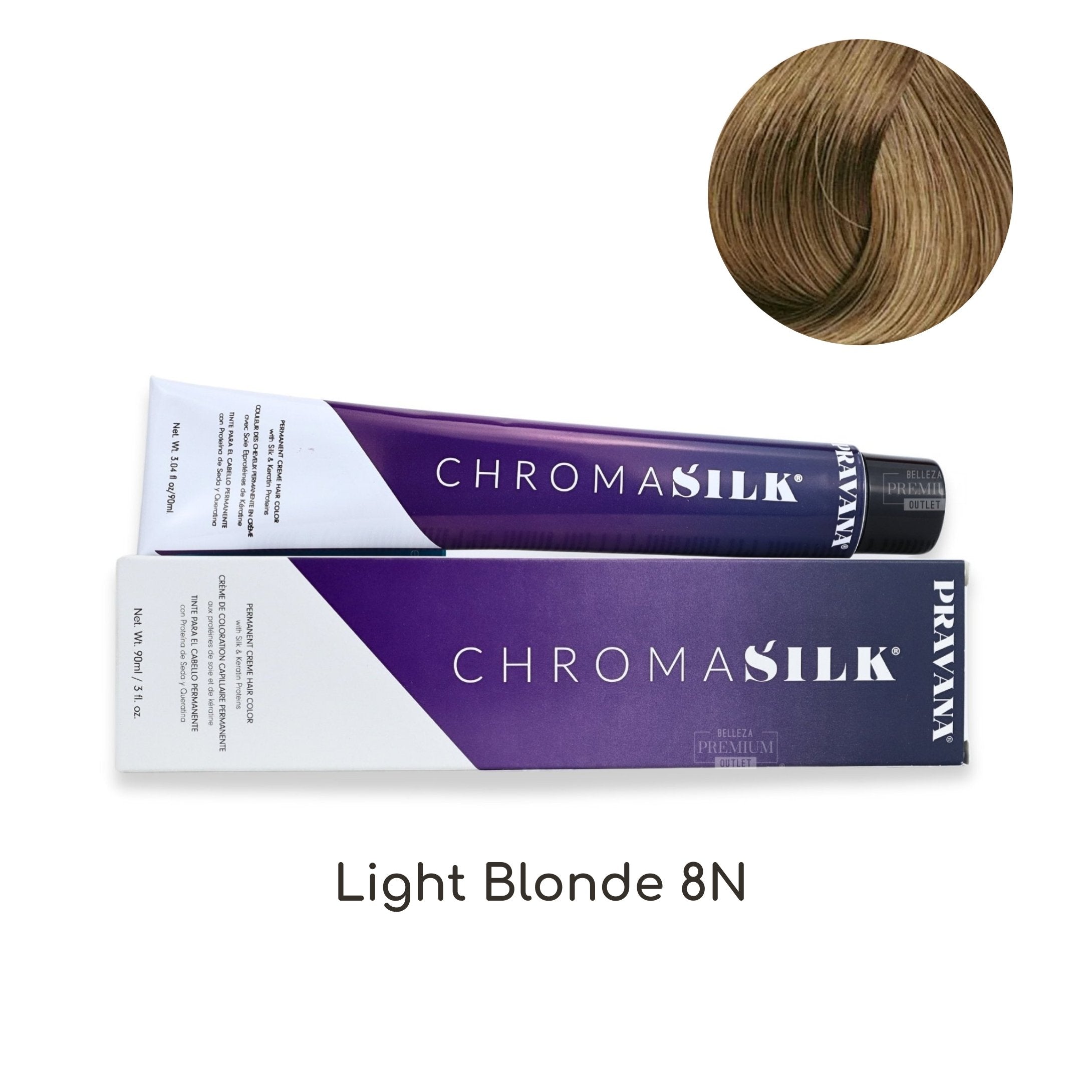 PRAVANA CHROMASILK Creme Light Blonde 8N 90ml: El Tinte Infalible para un Rubio Claro Perfecto y Radiante