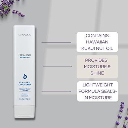 L'Anza Healing Moisture Kukui Nut Conditioner 250ml – Hidratación Ligera y Brillo Natural para Cabello Seco