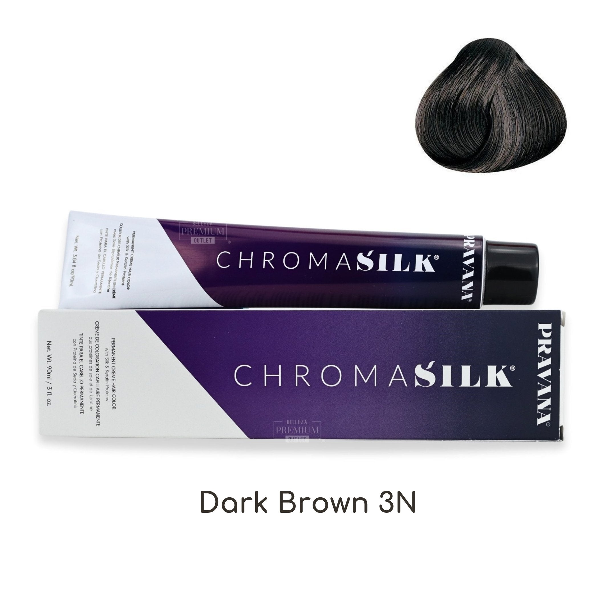PRAVANA CHROMASILK Creme Dark Brown 3N 90ml: El Tinte Impactante para un Marrón Oscuro Rico y Seductor