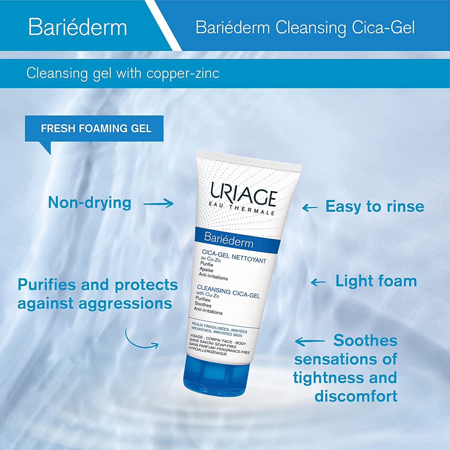 Uriage Bariéderm Cica Cleansing Gel 200ml – Limpieza Suave y Reparadora para Piel Sensible