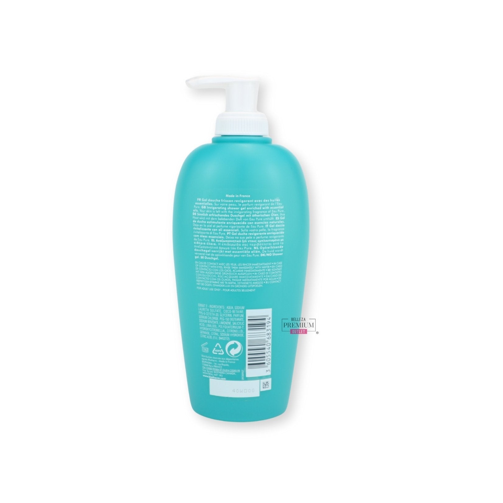 Biotherm Shower Gel Eau Pure 400ml – Frescura y Energía en tu Ducha