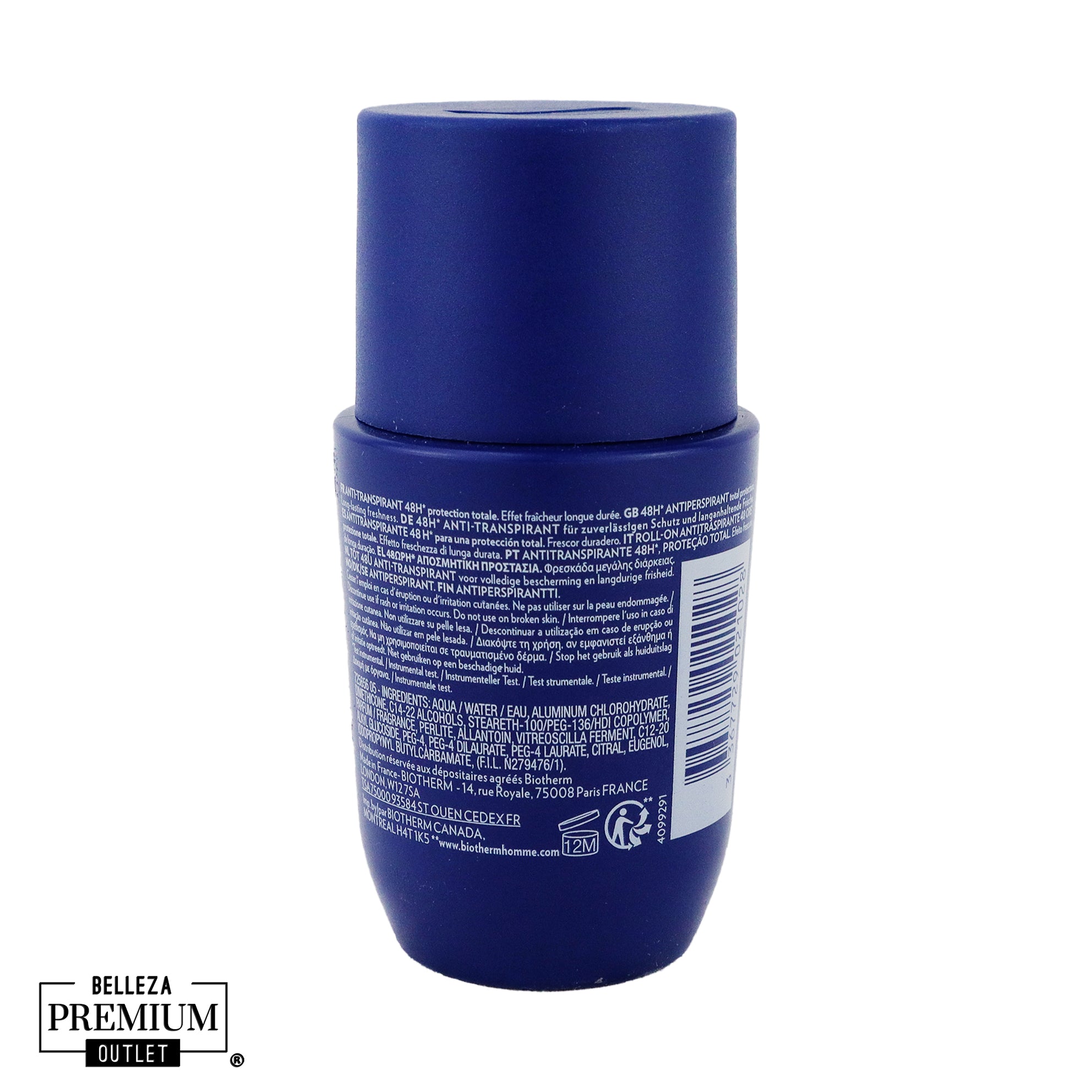 Biotherm Homme Day Control Deo 48H Roll-On 75ml – Desodorante de Larga Duración para Hombres
