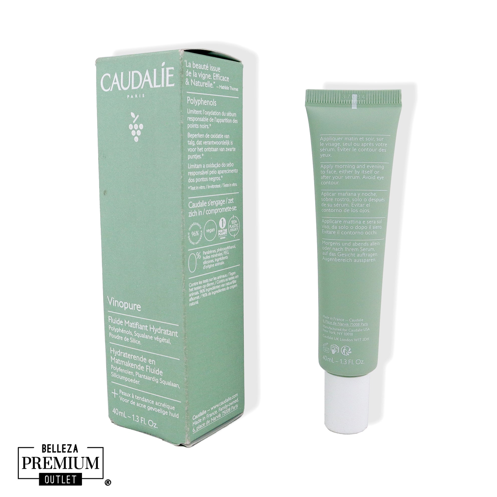 Caudalie Vinopure Fluide Matifiant Hydratant 40ml – Fluido Hidratante Matificante para Piel Mixta a Grasa