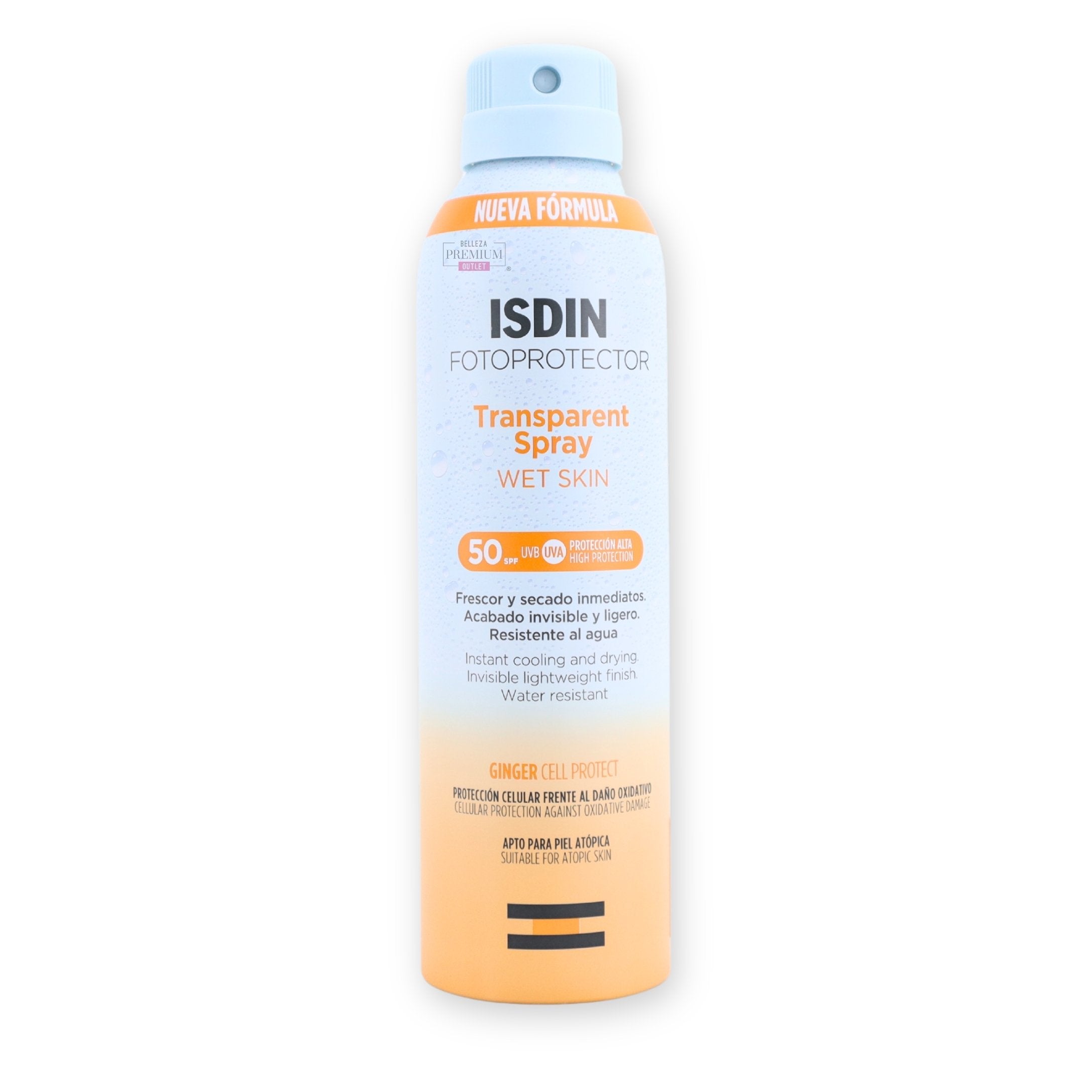 Isdin Transparent Spray Wet Skin SPF 50 – Protección invisible, frescura total incluso sobre piel mojada