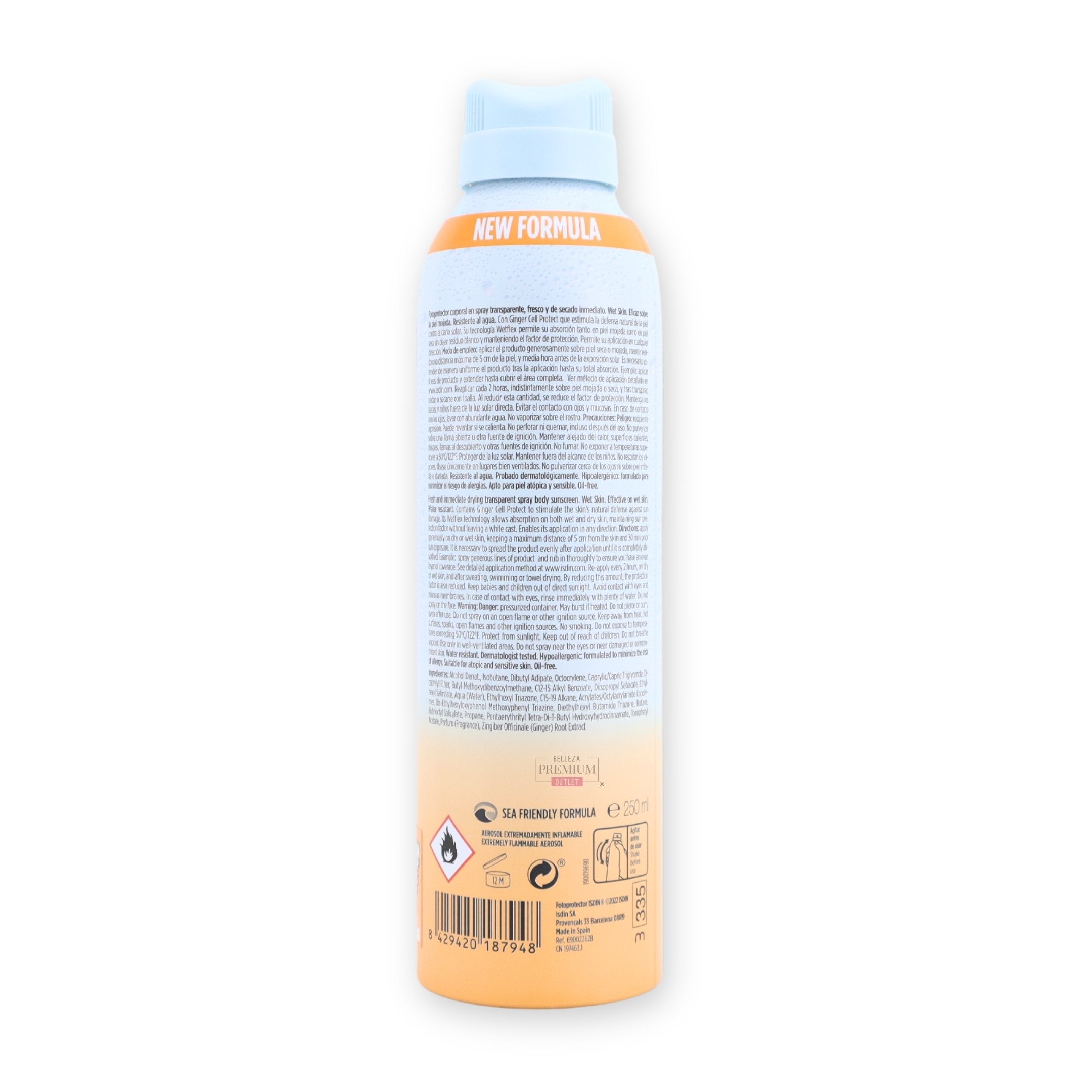 Isdin Transparent Spray Wet Skin SPF 50 – Protección invisible, frescura total incluso sobre piel mojada
