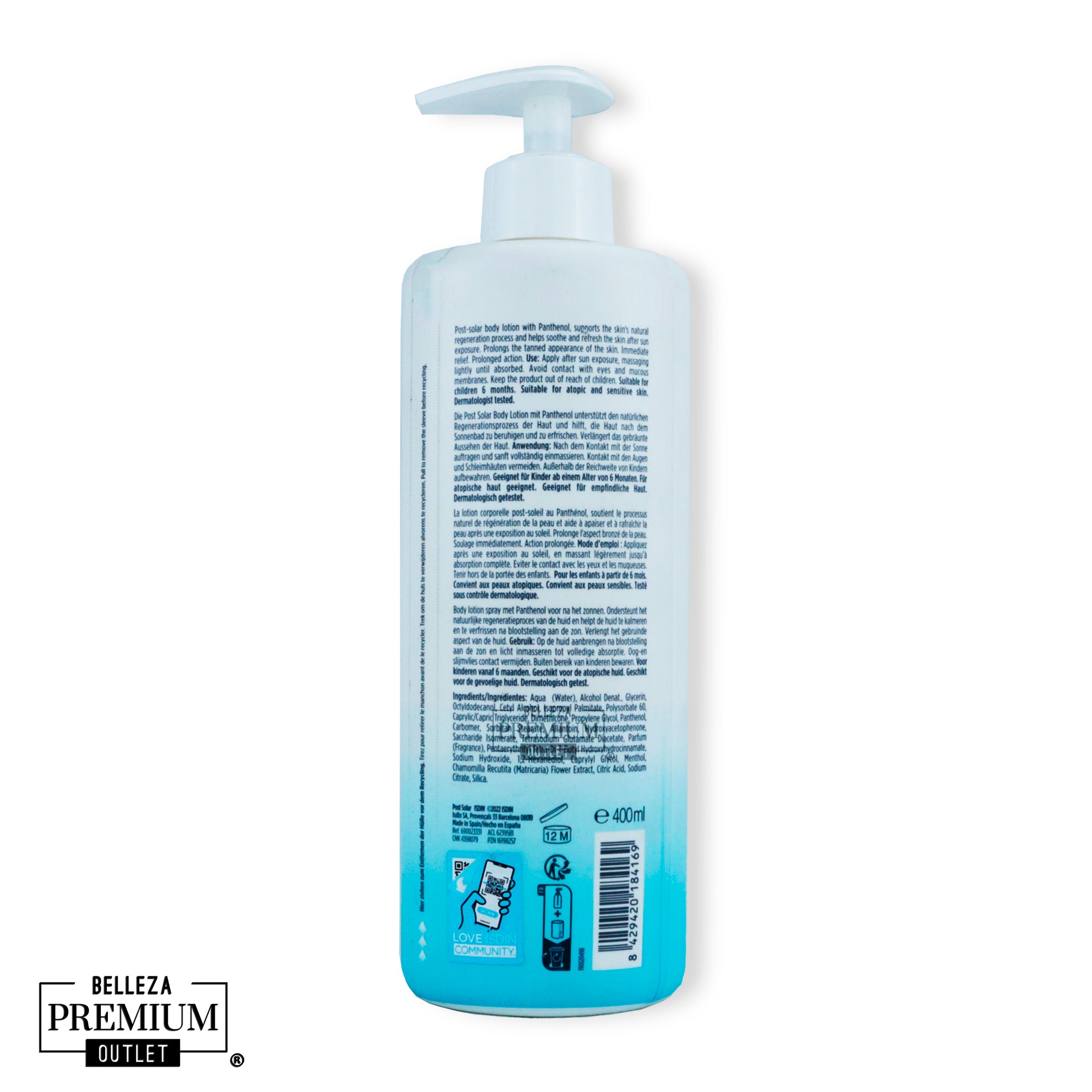 ISDIN After Sun Lotion 400ml – Hidratación, Calma y Reparación para la Piel Después del Sol