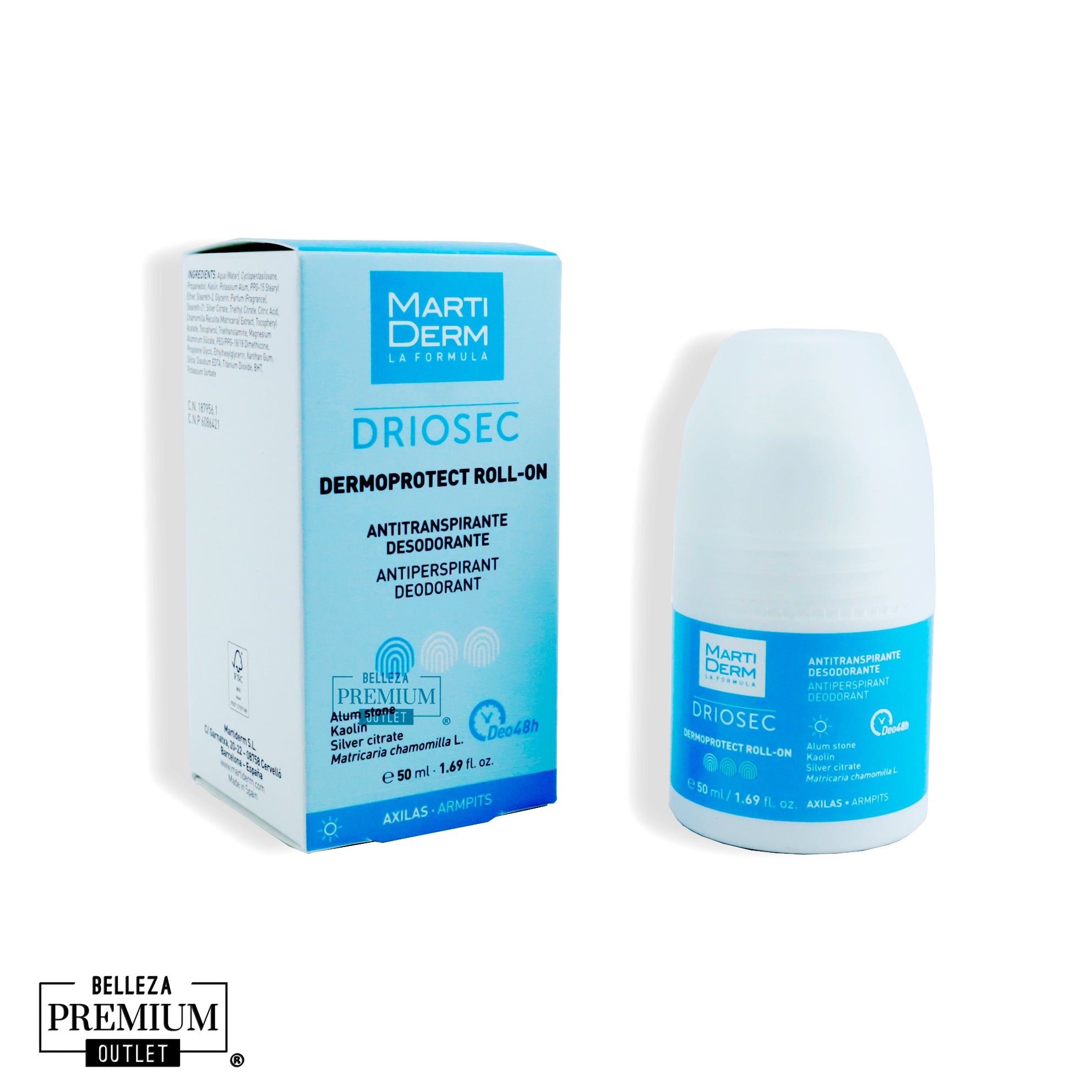 MartiDerm Driosec Dermoprotect Roll-On 50ml | Protección y Control de Sudoración para Piel Sensible