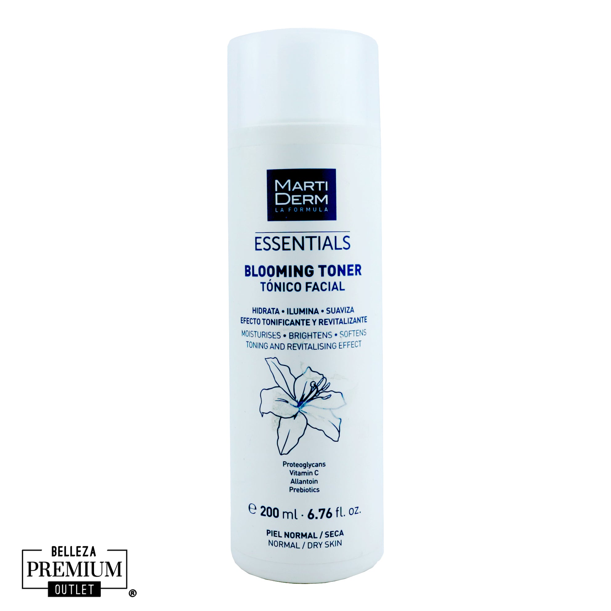 MartiDerm ESSENTIALS Blooming Toner Piel Normal a Seca 200ml | Tonificación e Hidratación para una Piel Fresca y Equilibrada