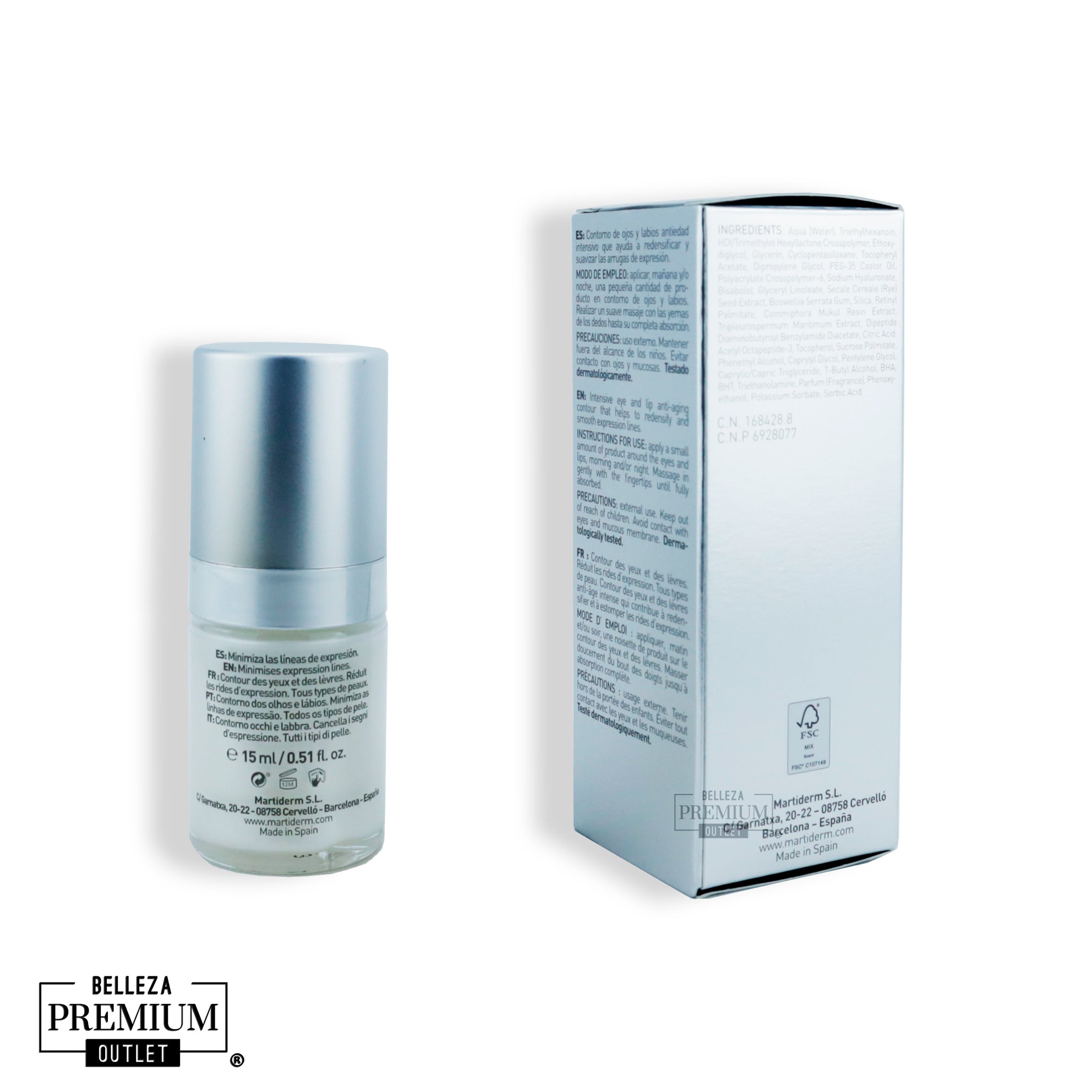 MartiDerm Platinum Expression Gel 15ml | Efecto Lifting y Suavizado Instantáneo para Arrugas de Expresión