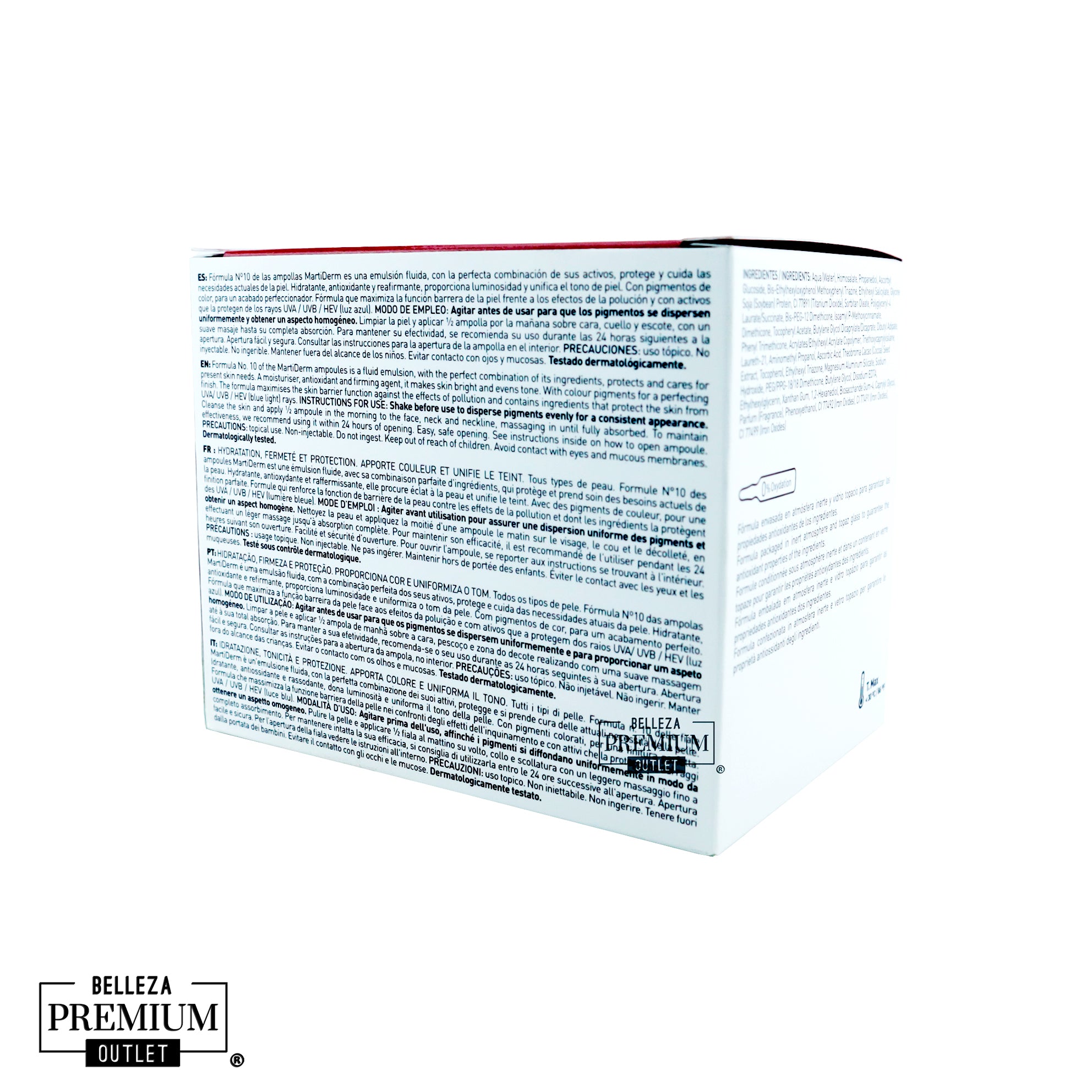 MartiDerm Formula Nº10 HD Color Touch SPF30 30 Ampollas | Protección Solar y Color Personalizado para la Piel