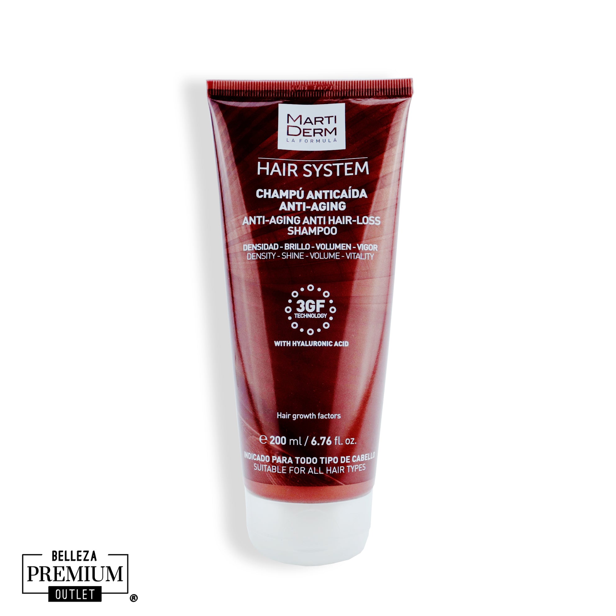 MartiDerm Shampoo Hair System 3GF Anti Hair Loss 200ml | Fortalecimiento y Estimulación Capilar para un Cabello Más Fuerte y Denso