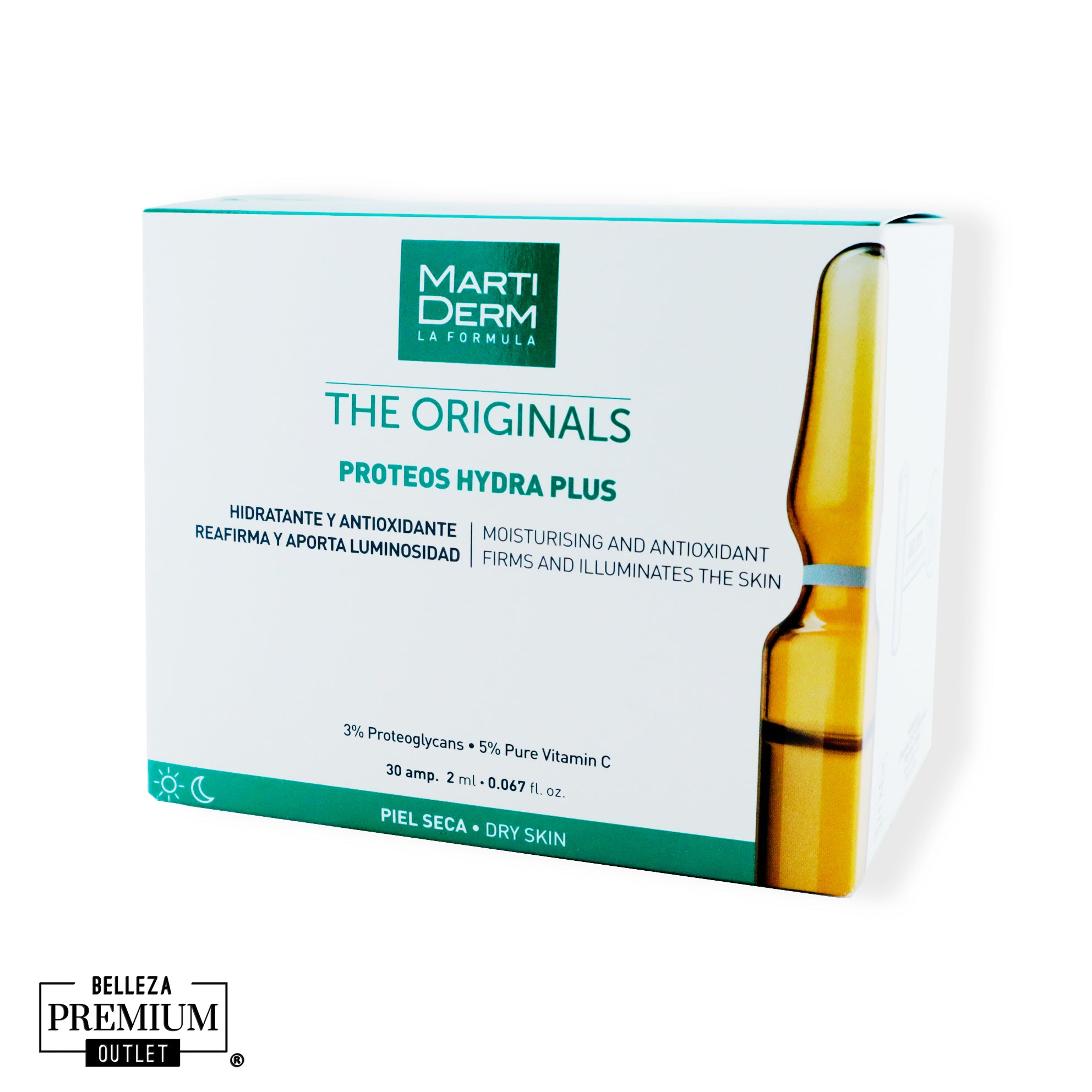 MartiDerm THE ORIGINALS PROTEOS HYDRA PLUS 30 Ampolletas (EASY OPEN) | Hidratación Profunda y Luminosidad Instantánea para una Piel Radiante