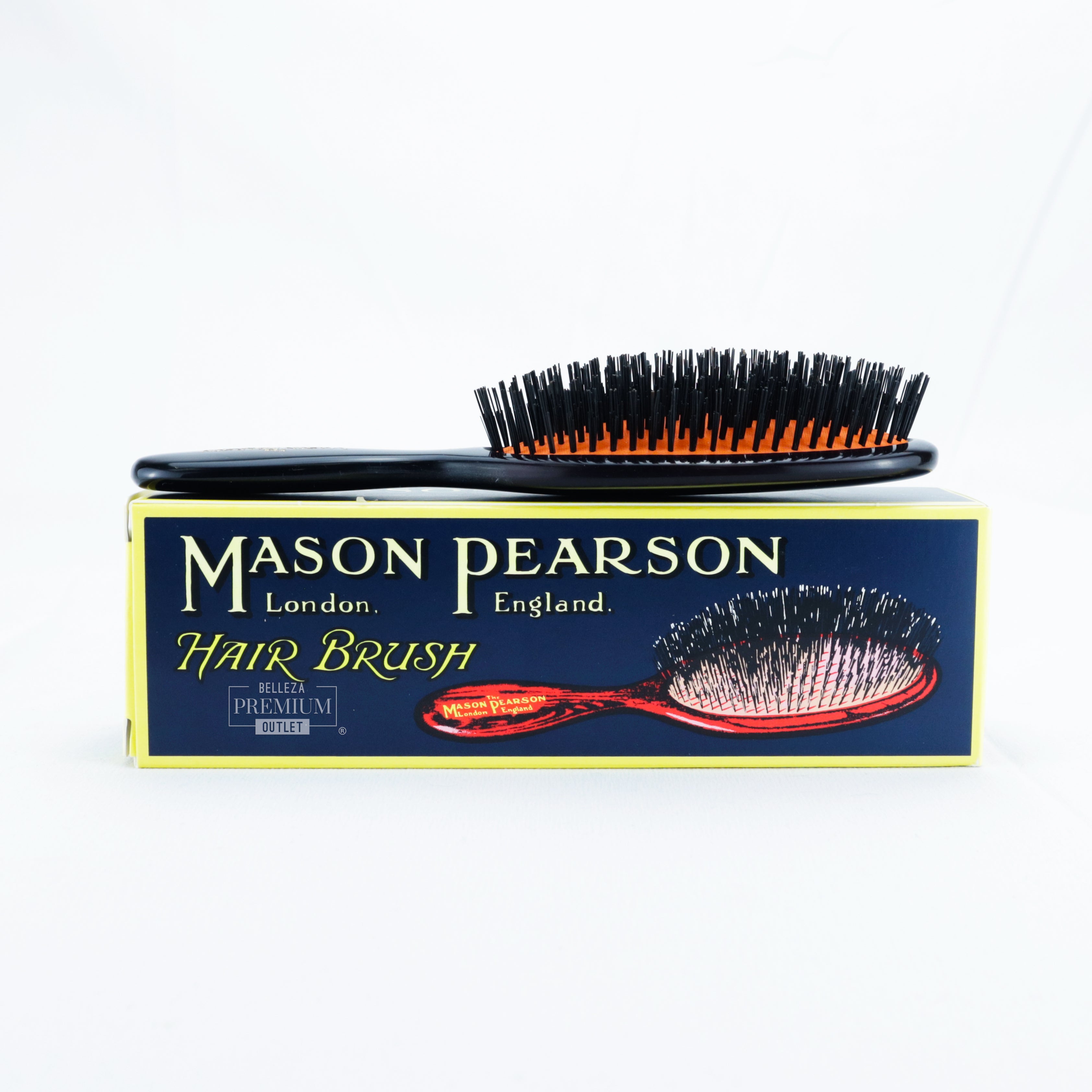 Mason Pearson B4 Pocket Bristle Zwart | Cepillo de Bolsillo Profesional para Brillo y Suavidad