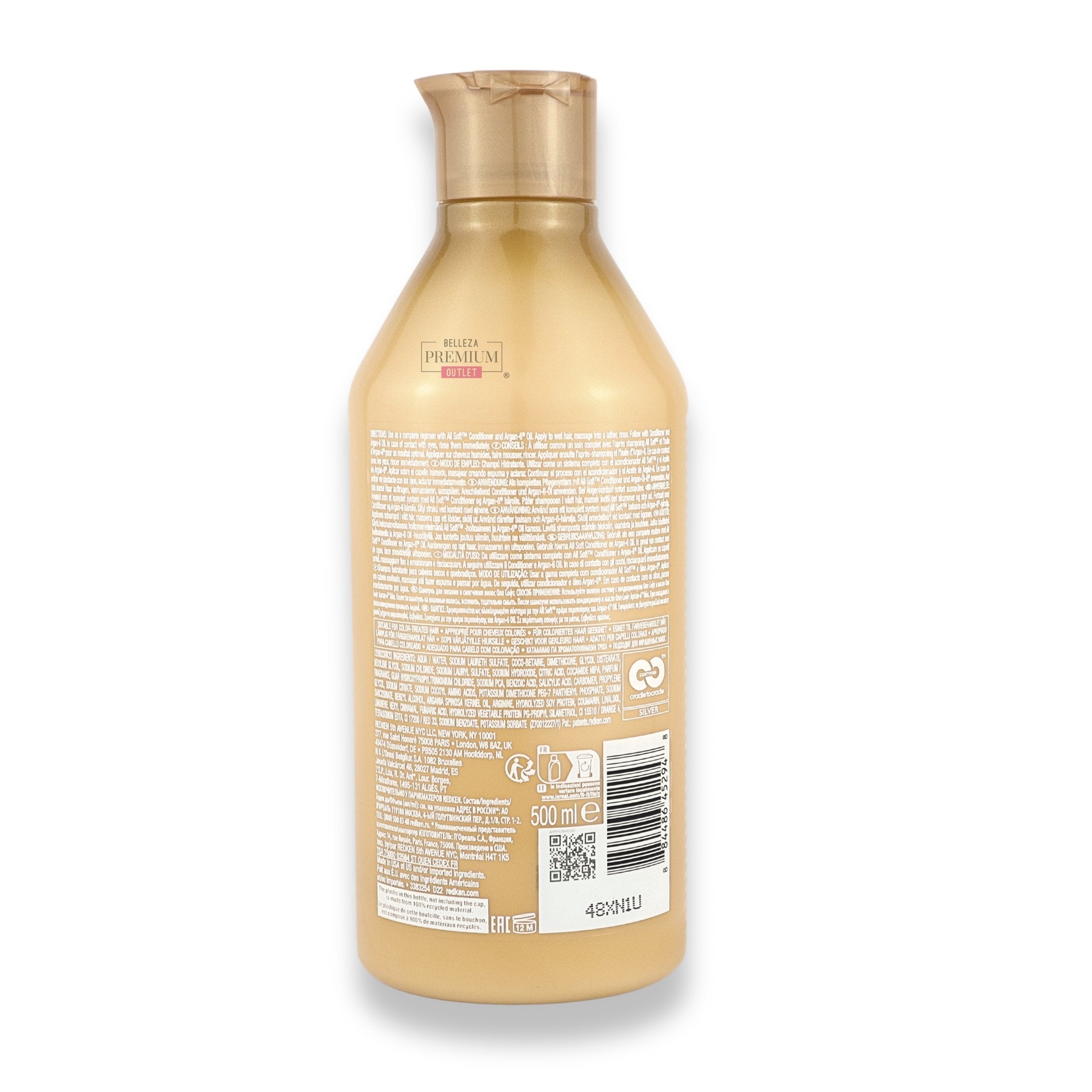 Redken All Soft Shampoo 500ml: Nutrición capilar para un cabello fabuloso
