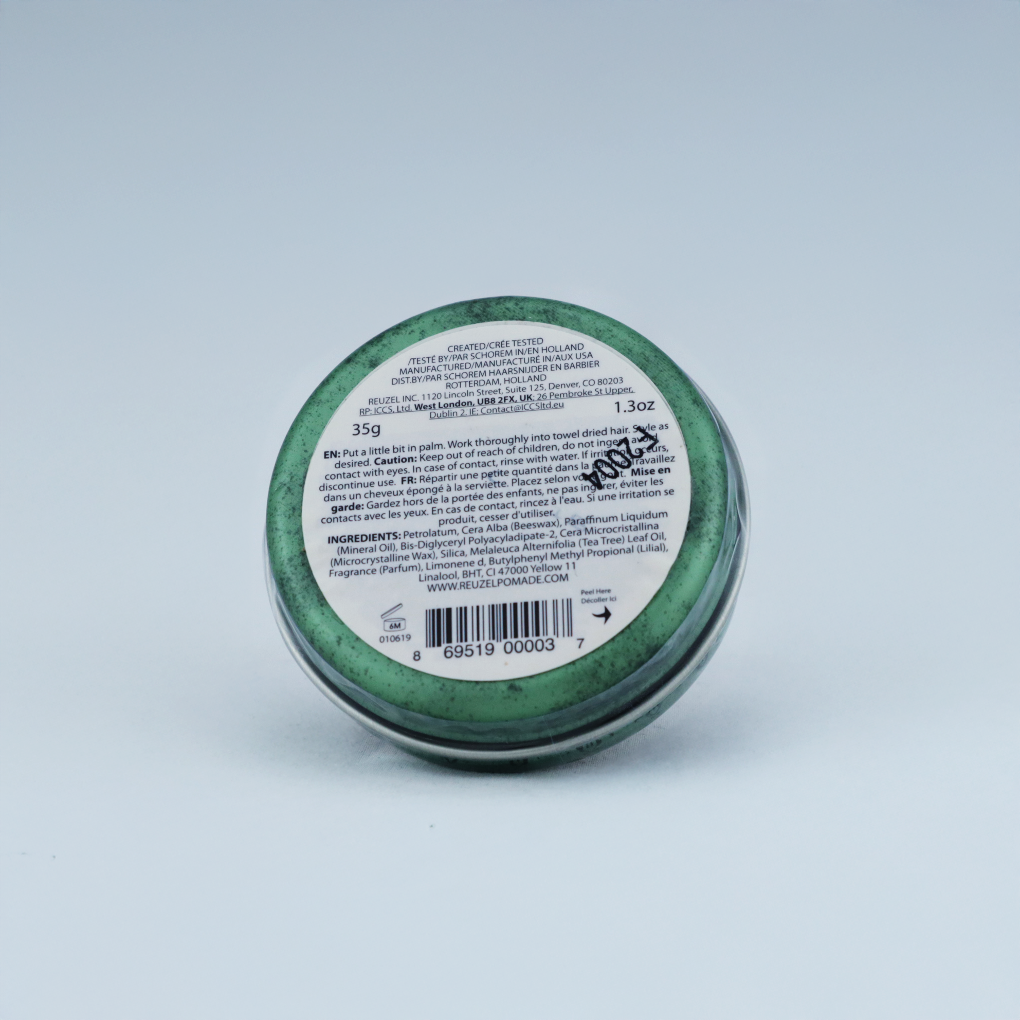 Reuzel Green Pomade Grease 35 g – Fijación media y brillo natural para estilos clásicos