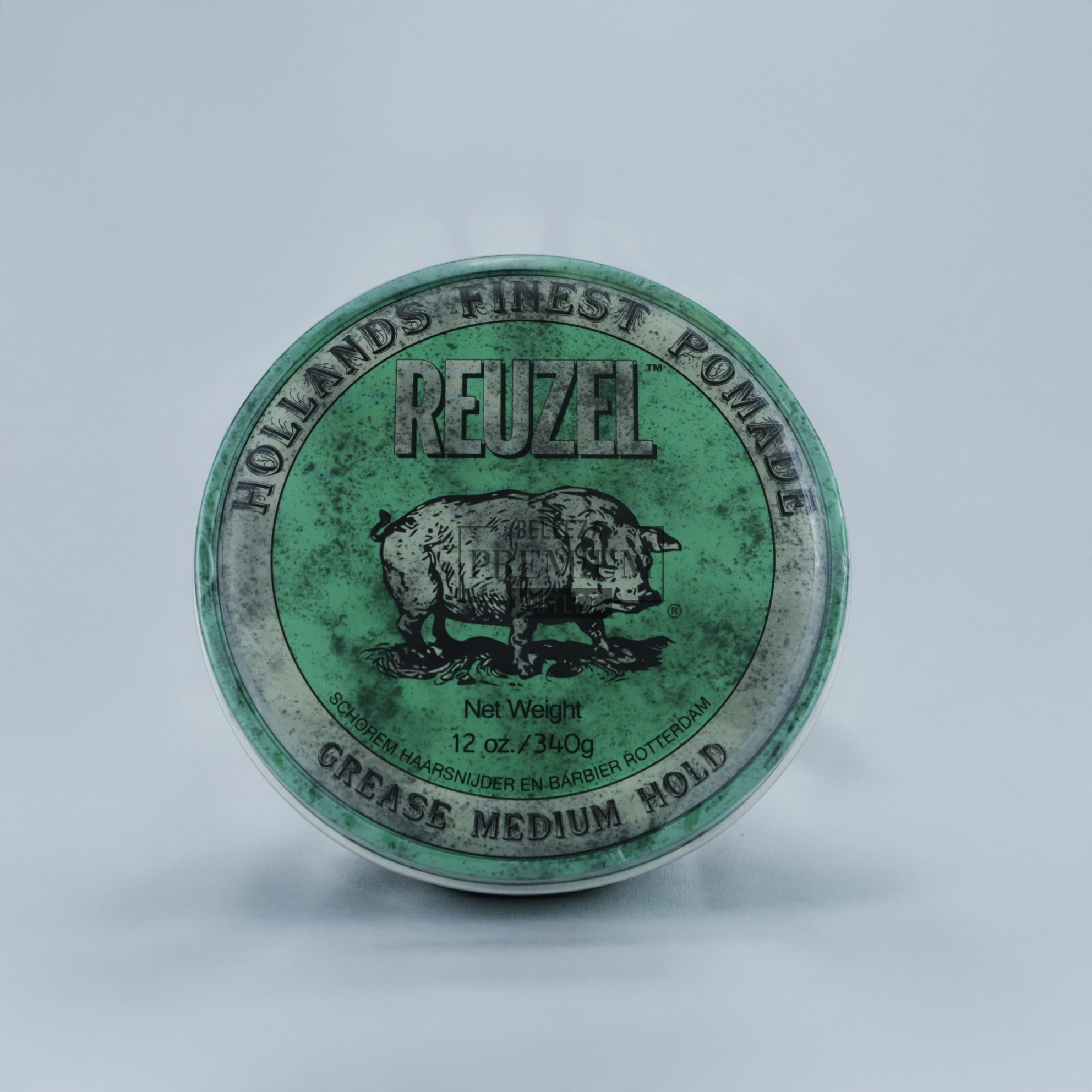 Reuzel Green Pomade Grease 340 g – Fijación media y brillo natural para estilos clásicos