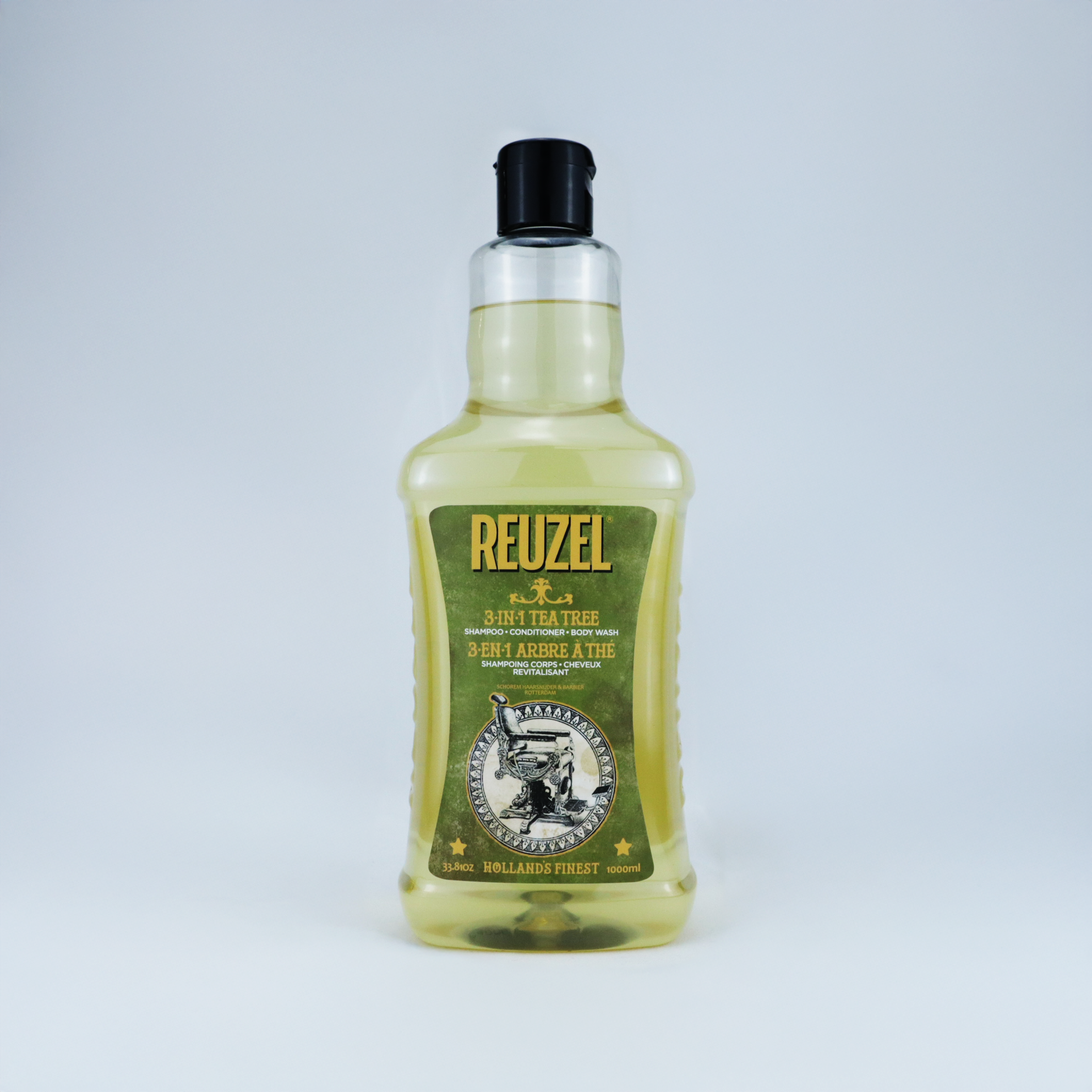 Reuzel 3 en 1 Tea Tree Shampoo – Limpieza completa para cabello, cuerpo y rostro