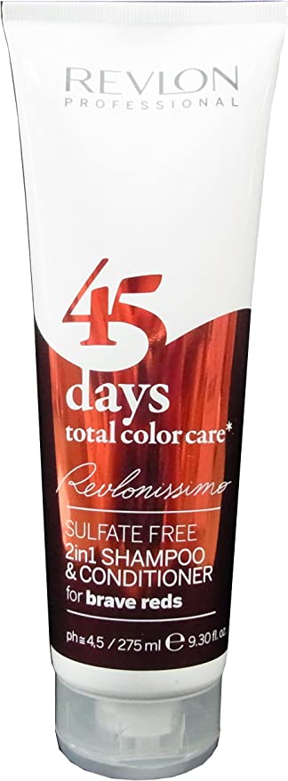 Revlon 45 Days 2 IN 1 Shampoo & Conditioner 275ml Brave Reds: Sorprendente cuidado para un rojo vibrante y duradero
