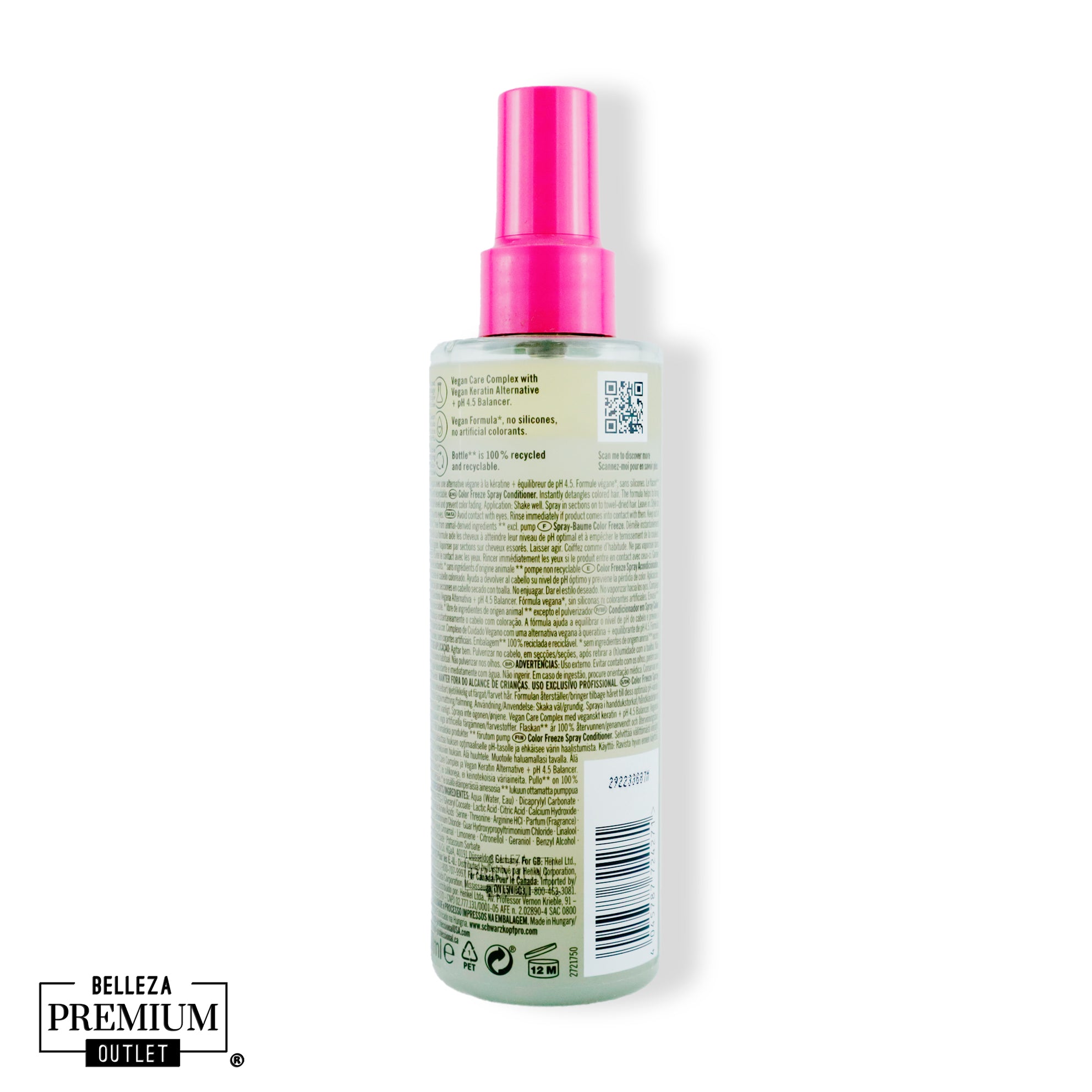 Schwarzkopf BC Color Freeze pH 4.5 Spray Conditioner 200ml: ¡Color protegido al instante, sin enjuague y sin esfuerzo!