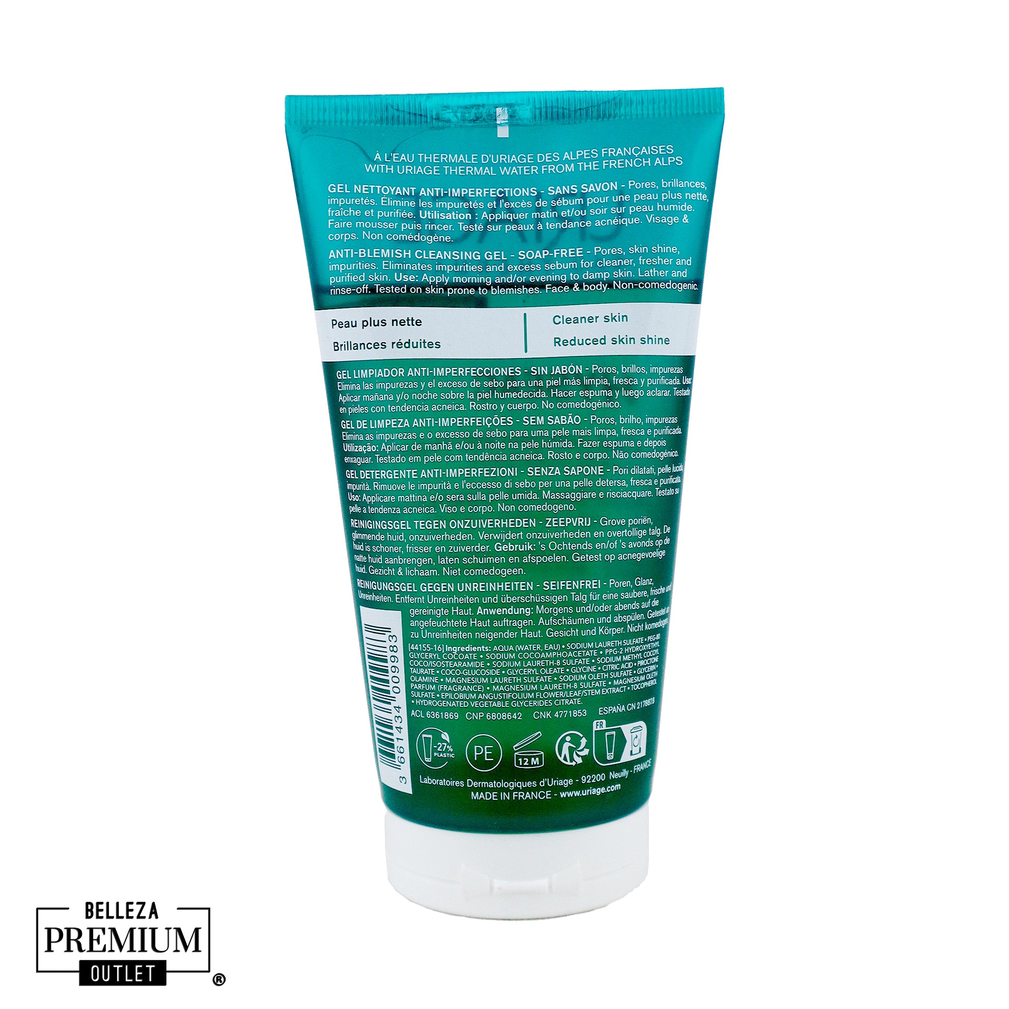 Uriage Hyseac Gel Nettoyante 150ml – Limpieza Profunda y Piel Fresca para Piel Propensa a Imperfecciones