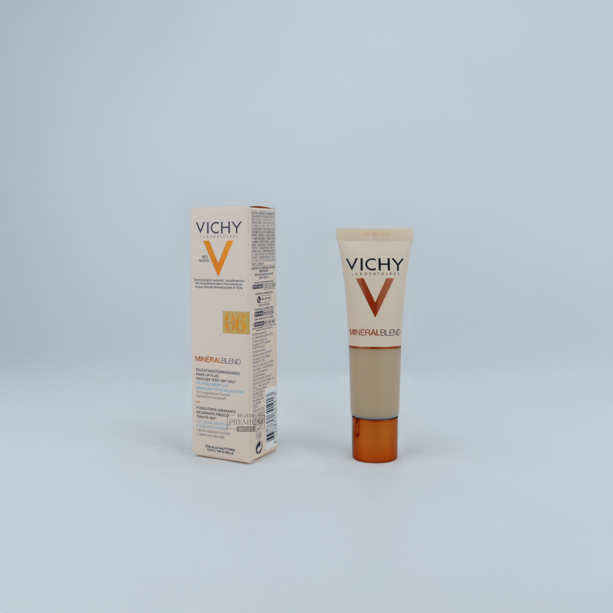 Vichy Mineralblend Foundation 06 Ocher – Base Fluida con Acabado Natural y Luminoso (30ml)
