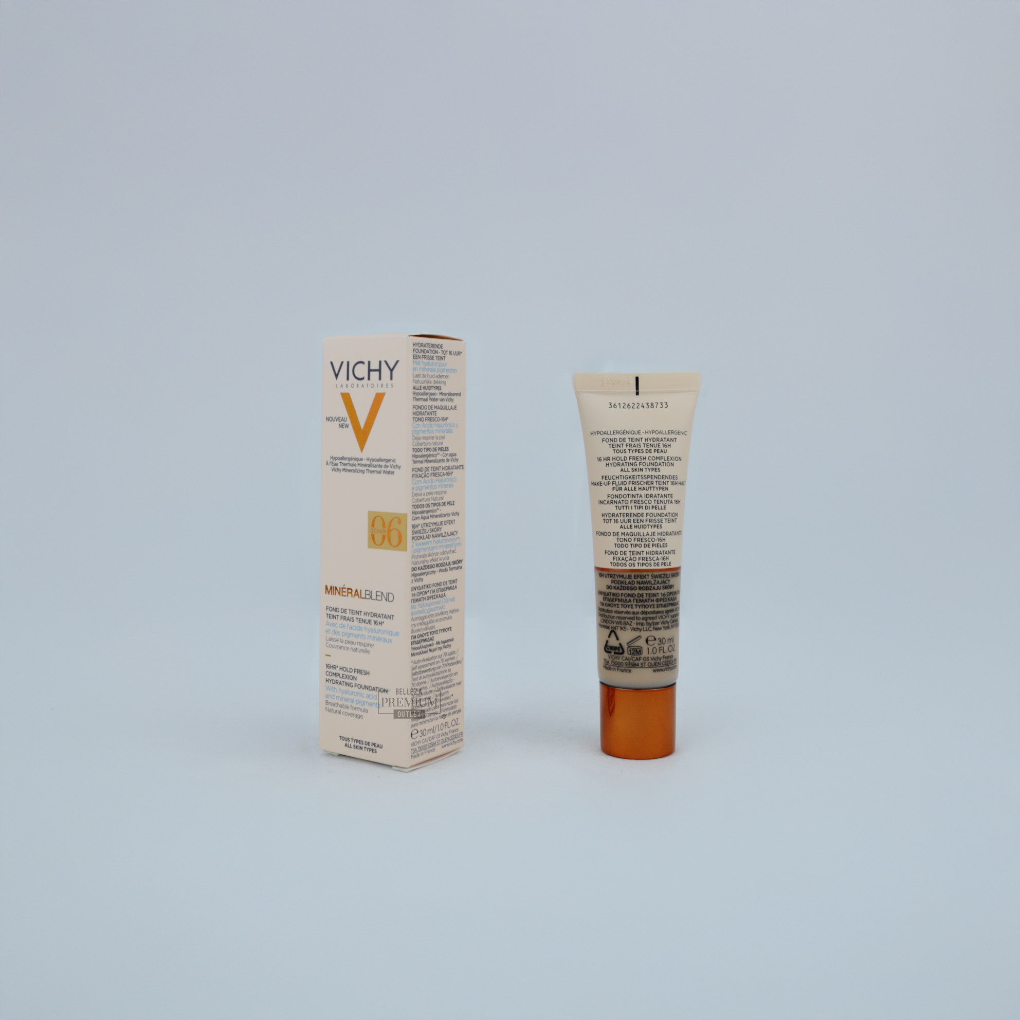 Vichy Mineralblend Foundation 06 Ocher – Base Fluida con Acabado Natural y Luminoso (30ml)