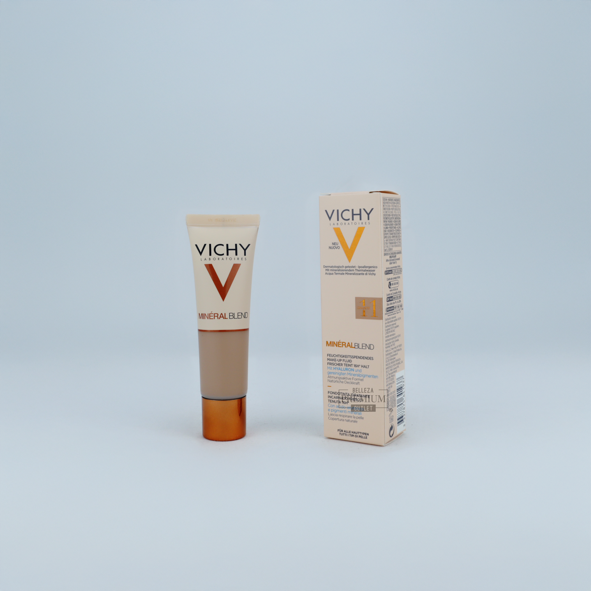 Vichy Mineralblend Foundation 11 Granite – Base Fluida Hidratante con Acabado Natural para Pieles Oscuras (30ml)