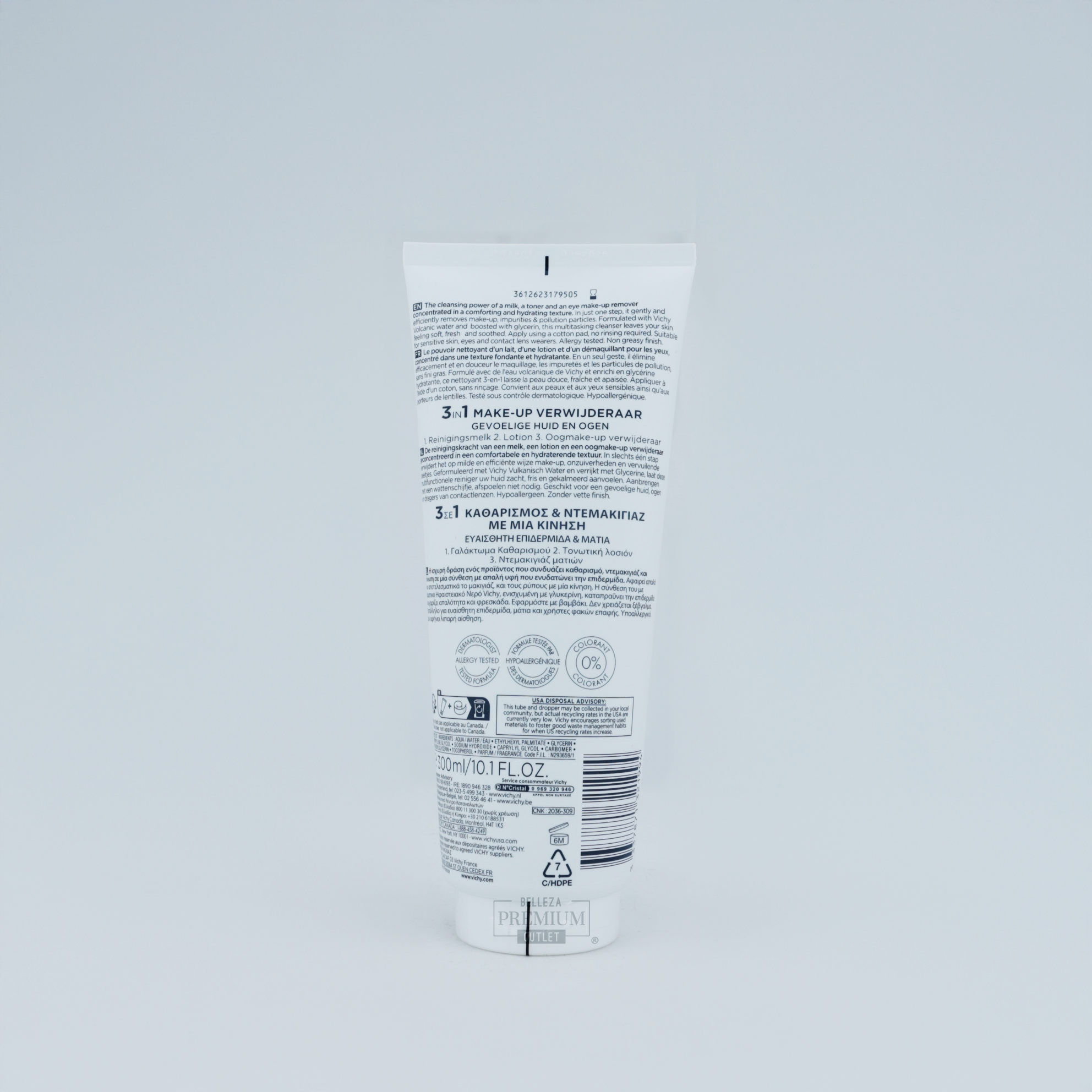 Vichy Pureté Thermale 3 en 1 One Step Cleanser 300ml – Limpiador, Desmaquillante y Tónico para Piel Sensible