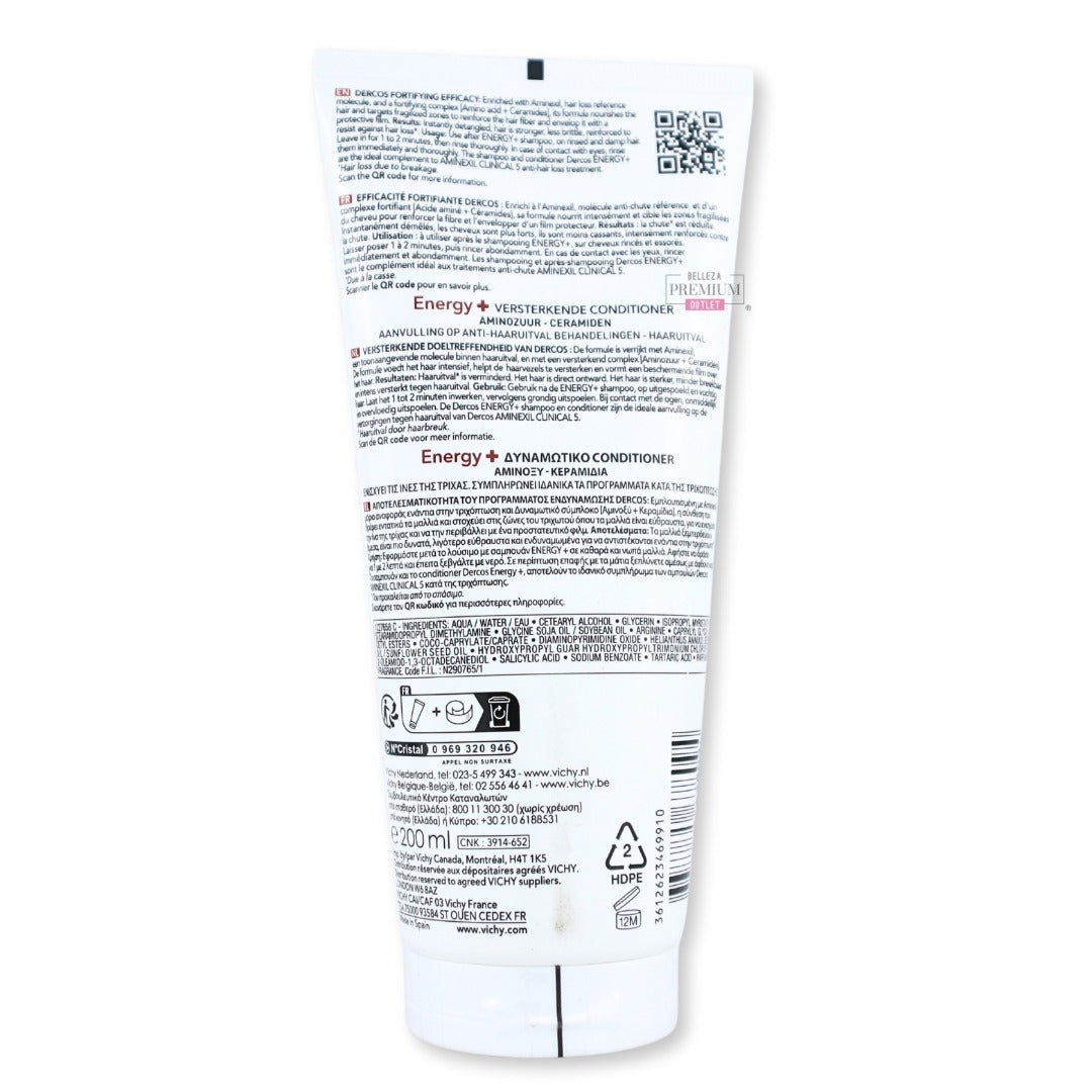 Vichy Energising Fortifying Conditioner 200ml: Prestigioso Acondicionador que Revitaliza tu Cabello