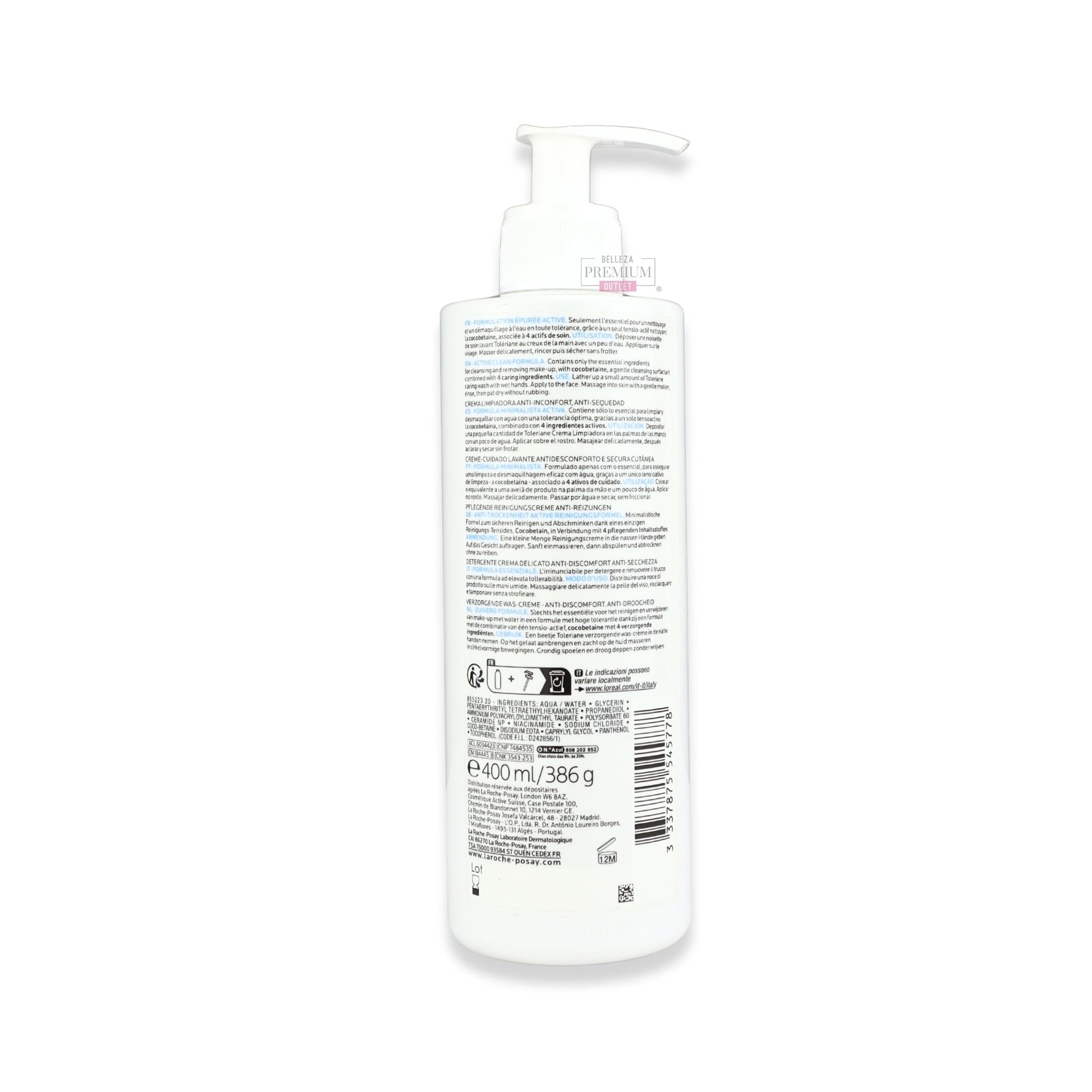 La Roche-Posay Toleraine Hydrating Gentle Facial Cleanser 400ml: Glorioso Limpiador Facial para una Piel Suave y Equilibrada