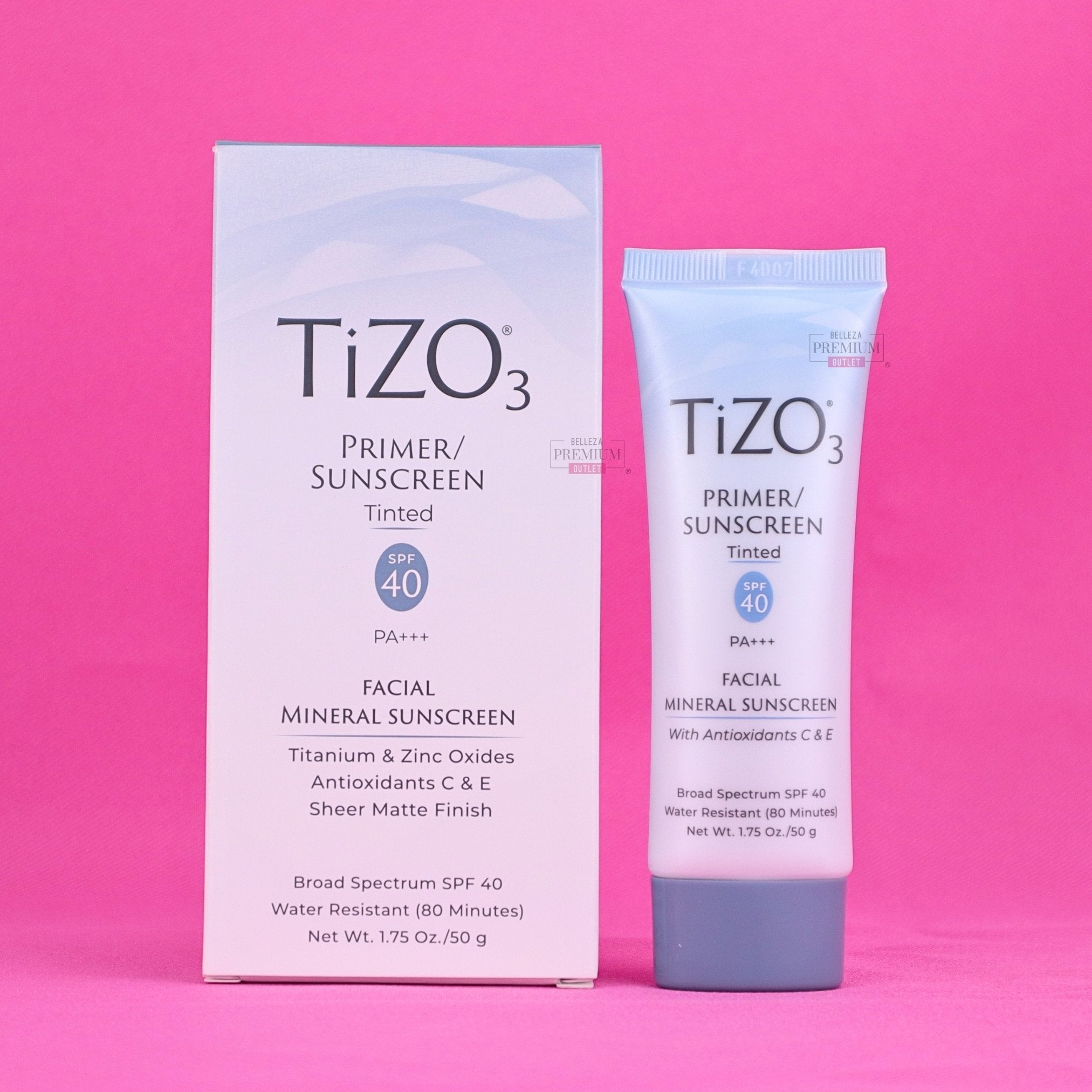 TiZO 3 Primer/Sunscreen con Color SPF 40 PA+++ 50g: El Protector Solar Poderoso que Une Protección y Cobertura para una Piel Radiante