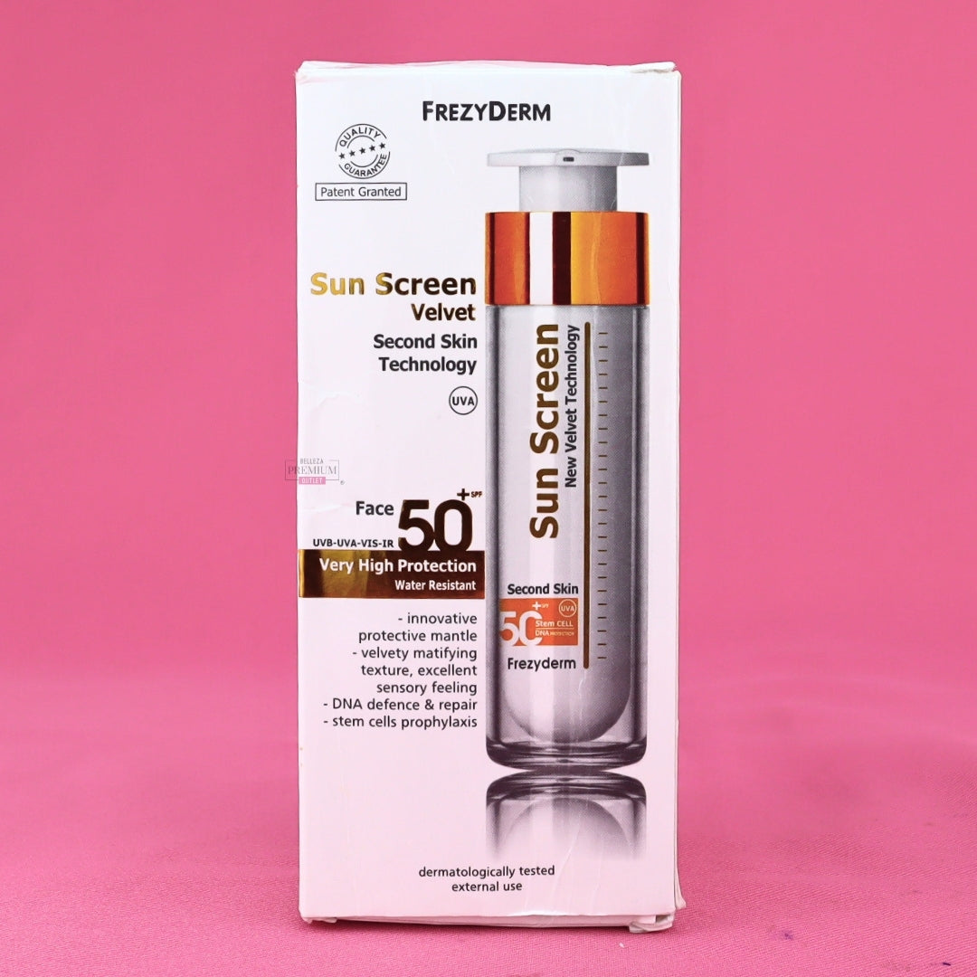 FREZYDERM SUN SCREEN VELVET FACE 50+ 50ml CAJA DAÑADA