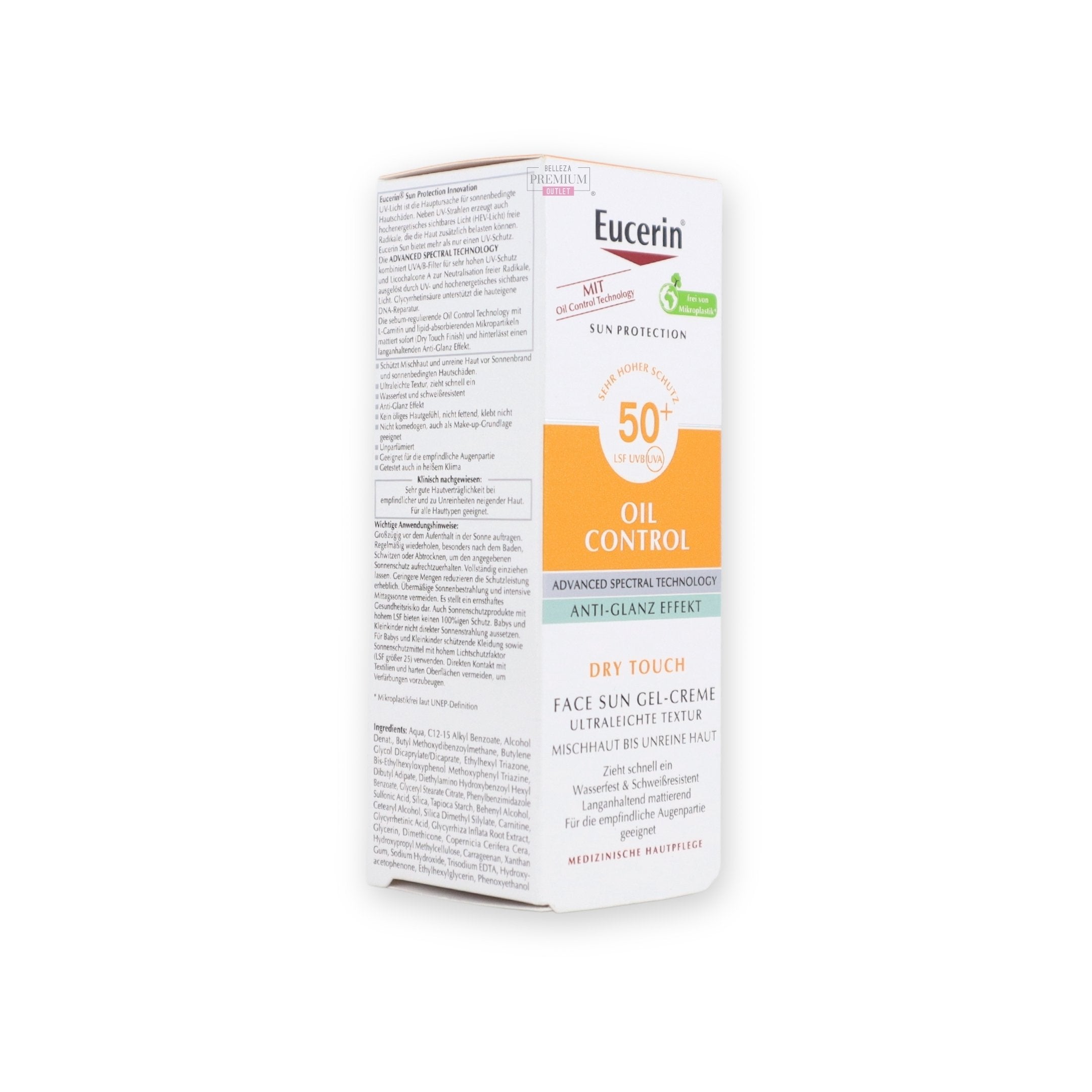 Eucerin Oil Control Sun Gel-Creme Dry Touch SPF 50 50ml – Protección Solar Facial Efecto Mate