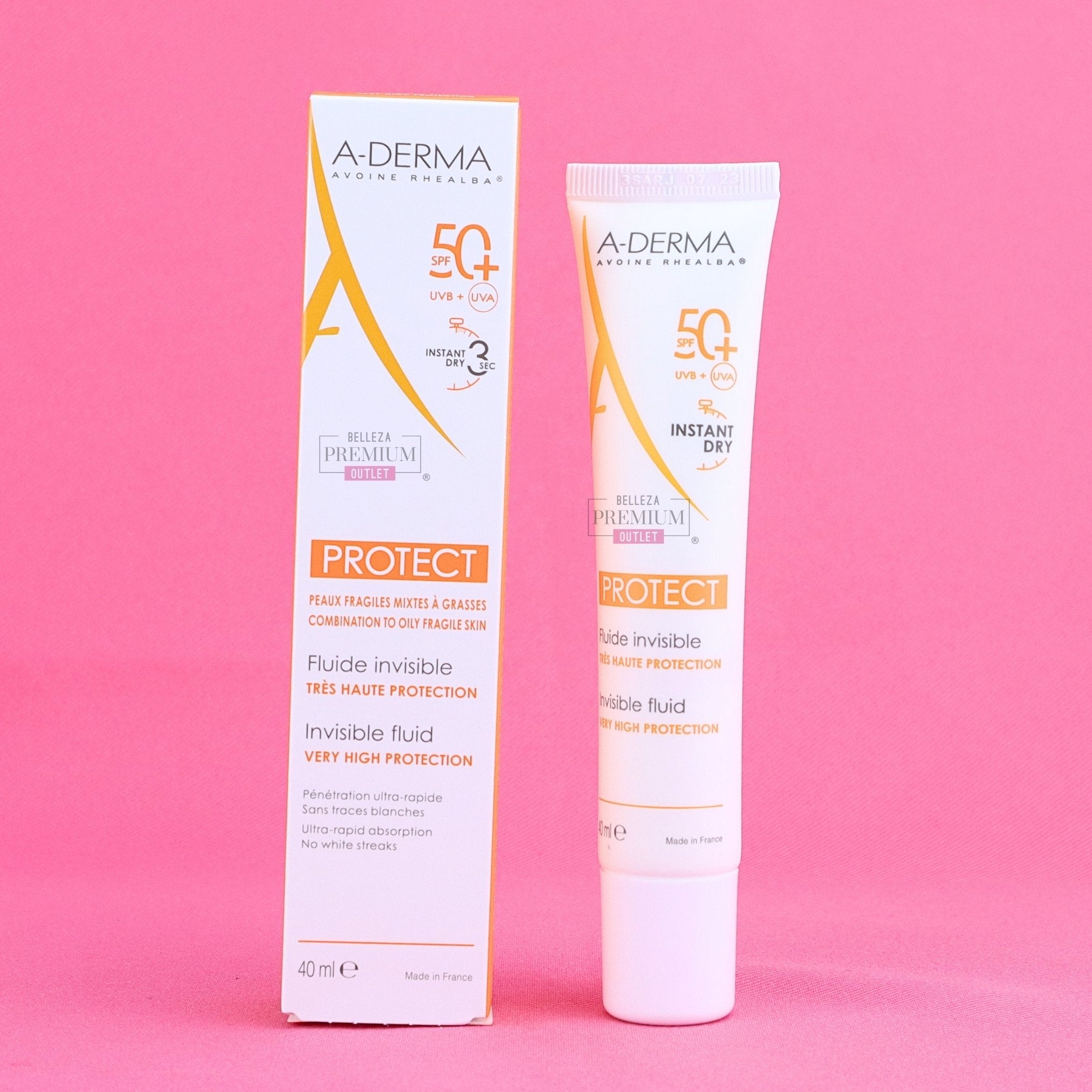 Aderma PROTECT Fluide Invisible SPF50+ 40ml: Revolucionario protector solar de absorción rápida.