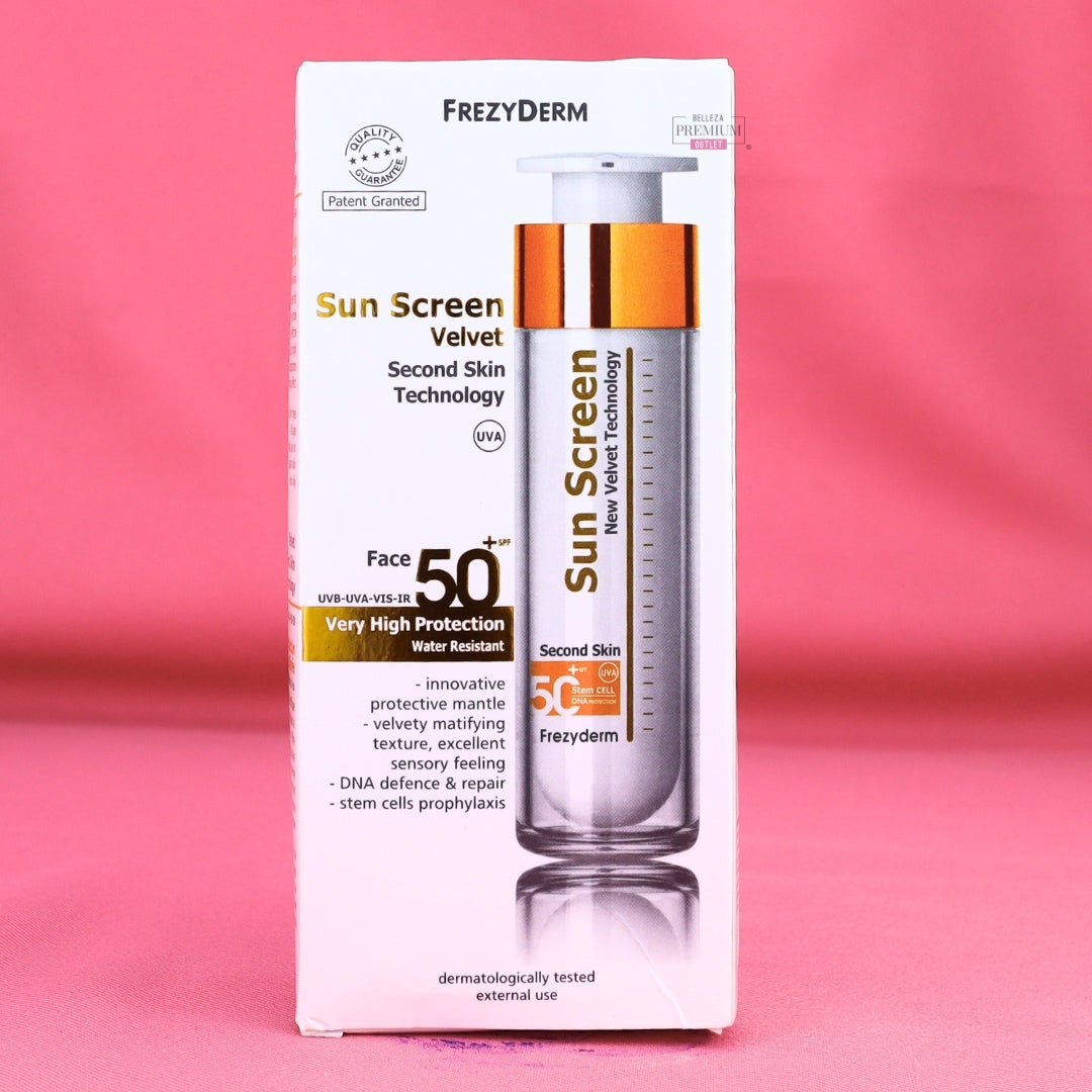 FREZYDERM SUN SCREEN VELVET FACE 50+ 50ml CAJA DAÑADA