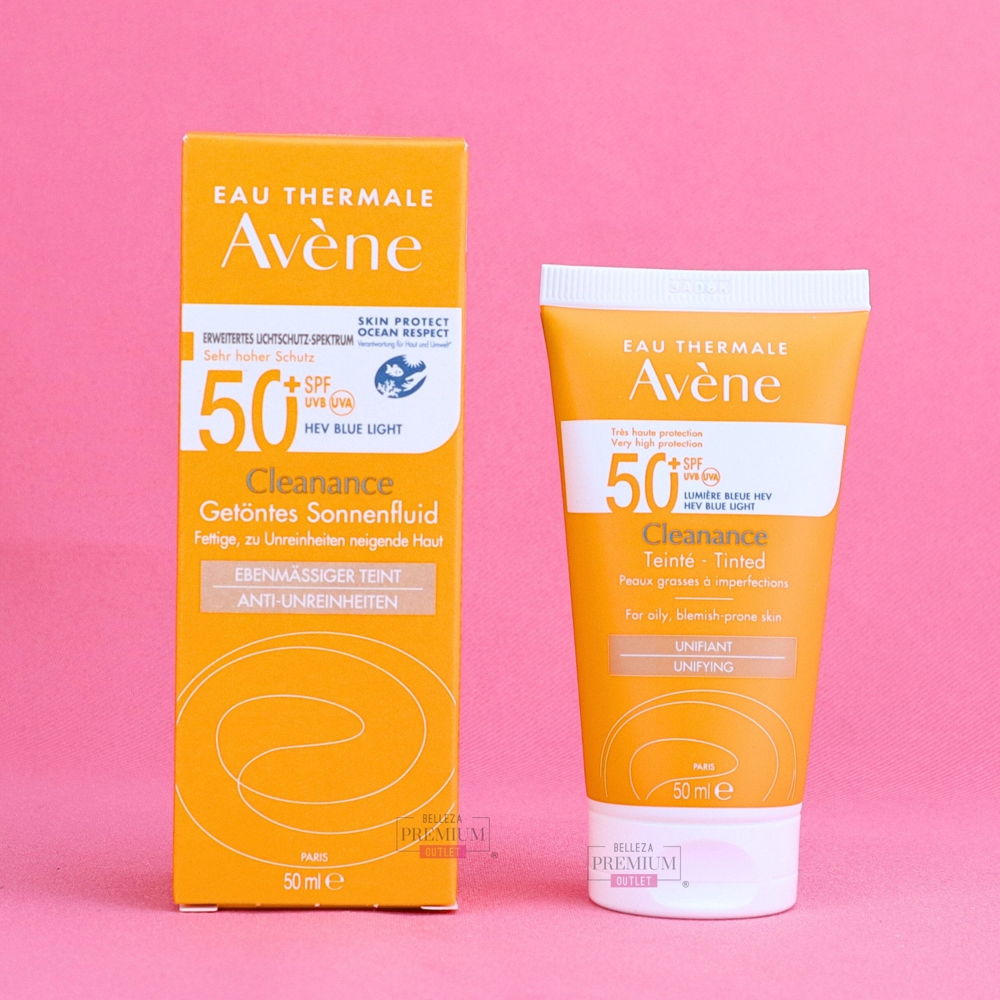 Avène Cleanance Solar con Color SPF 50+ (50 ml) – Protección solar avanzada para piel grasa con imperfecciones