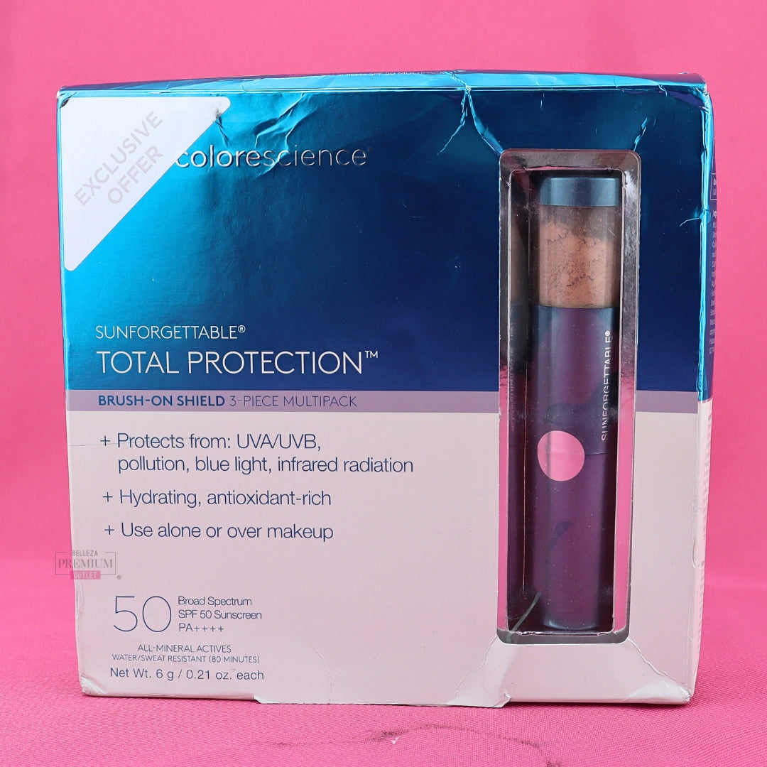 COLORESCIENCE BRUSH-ON SHIELD 3 PIECE MULTIPACK SPF50 6G X 3 CAJA DAÑADA