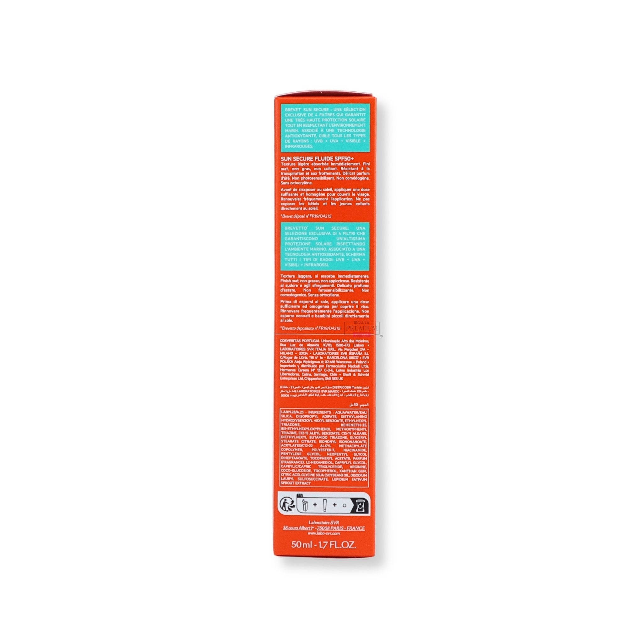 SVR Sun Secure Fluide SPF50+ 50ml: El Poder de una Protección Solar Espectacular