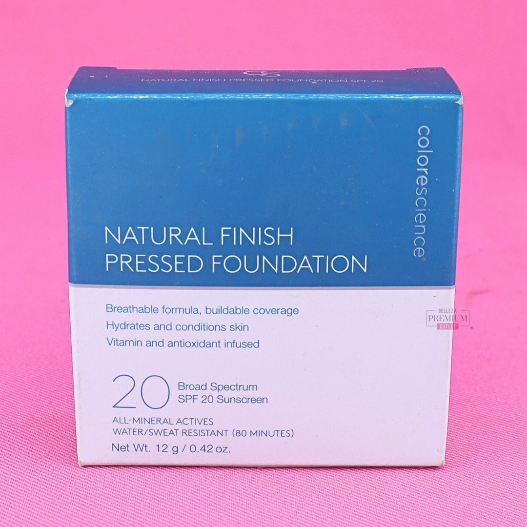 Colorescience Natural Finish Pressed Foundation SPF 20 | Lightweight, Hydrating, Buildable Coverage | Light Beige PRODUCTO ROTO, DERRAMADO