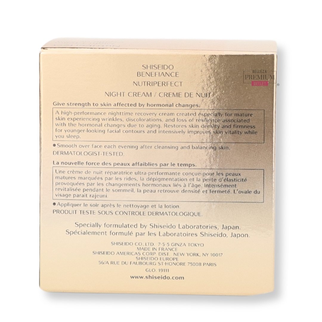 Shiseido Benefiance Nutriperfect Night Cream 50ml: Irremplazable para una Piel Radiante al Despertar