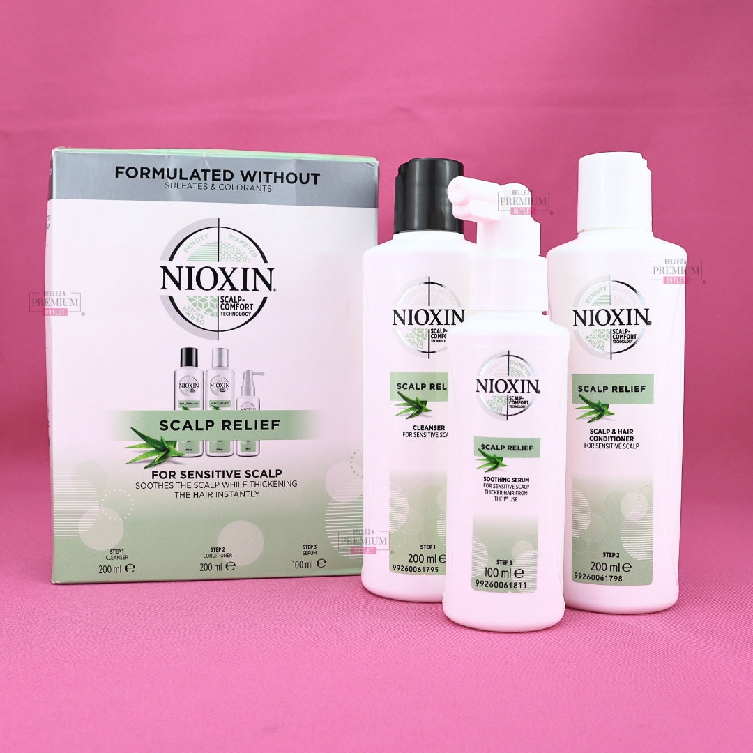 Nioxin Scalp Relief For Sensitive Scalp Tratamiento 3 pasos CAJA DAÑADA