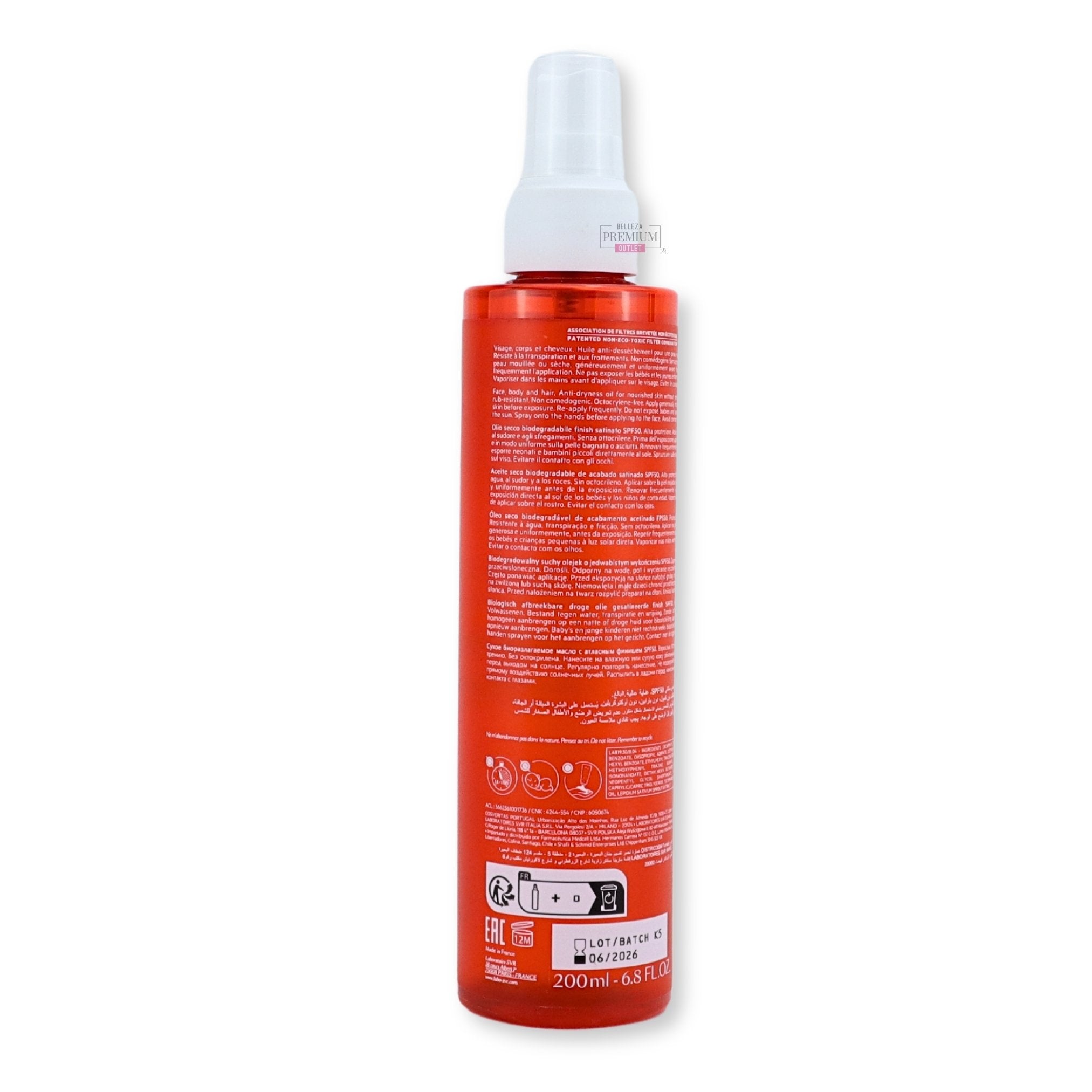 SVR Sun Secure Huile Seche SPF50 200ml: La Protección Solar Elegante y Eficaz para tu Piel
