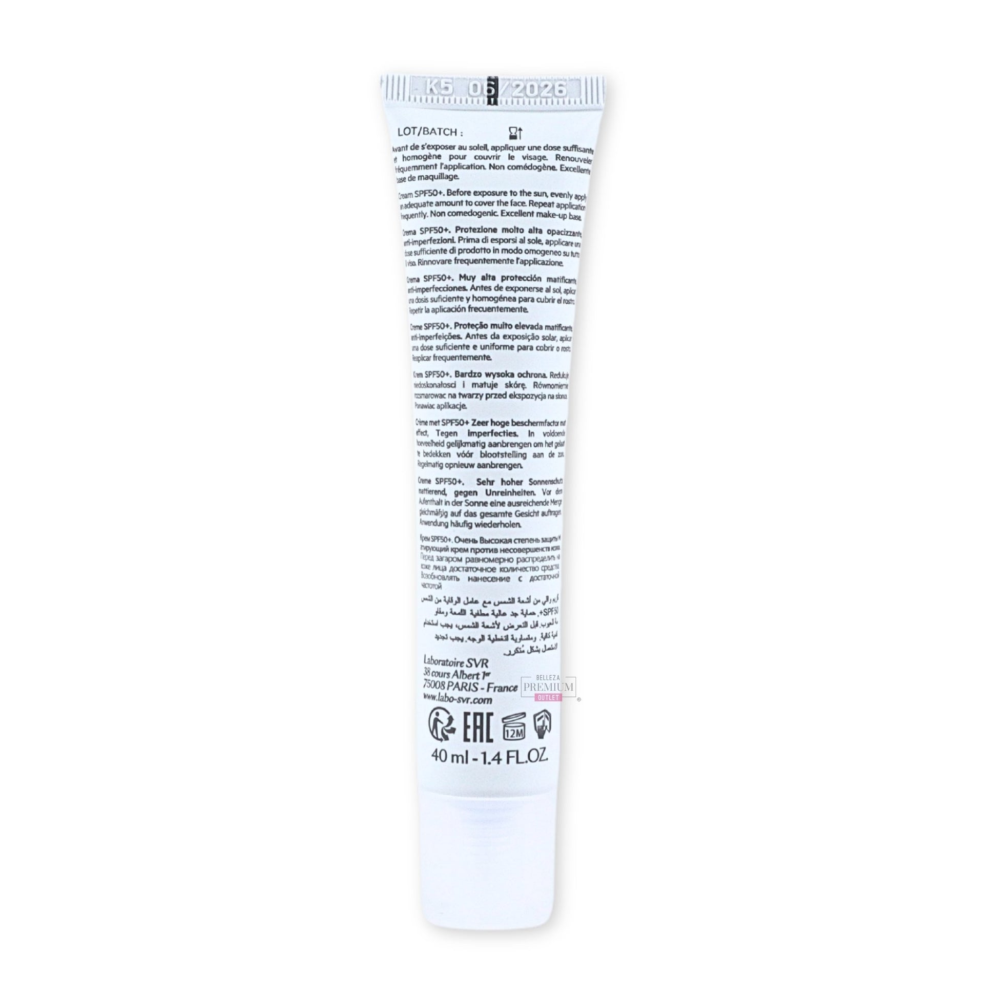 Sebiaclear Crème SPF50+ 40ml: Irremplazable Protector y Control de Imperfecciones