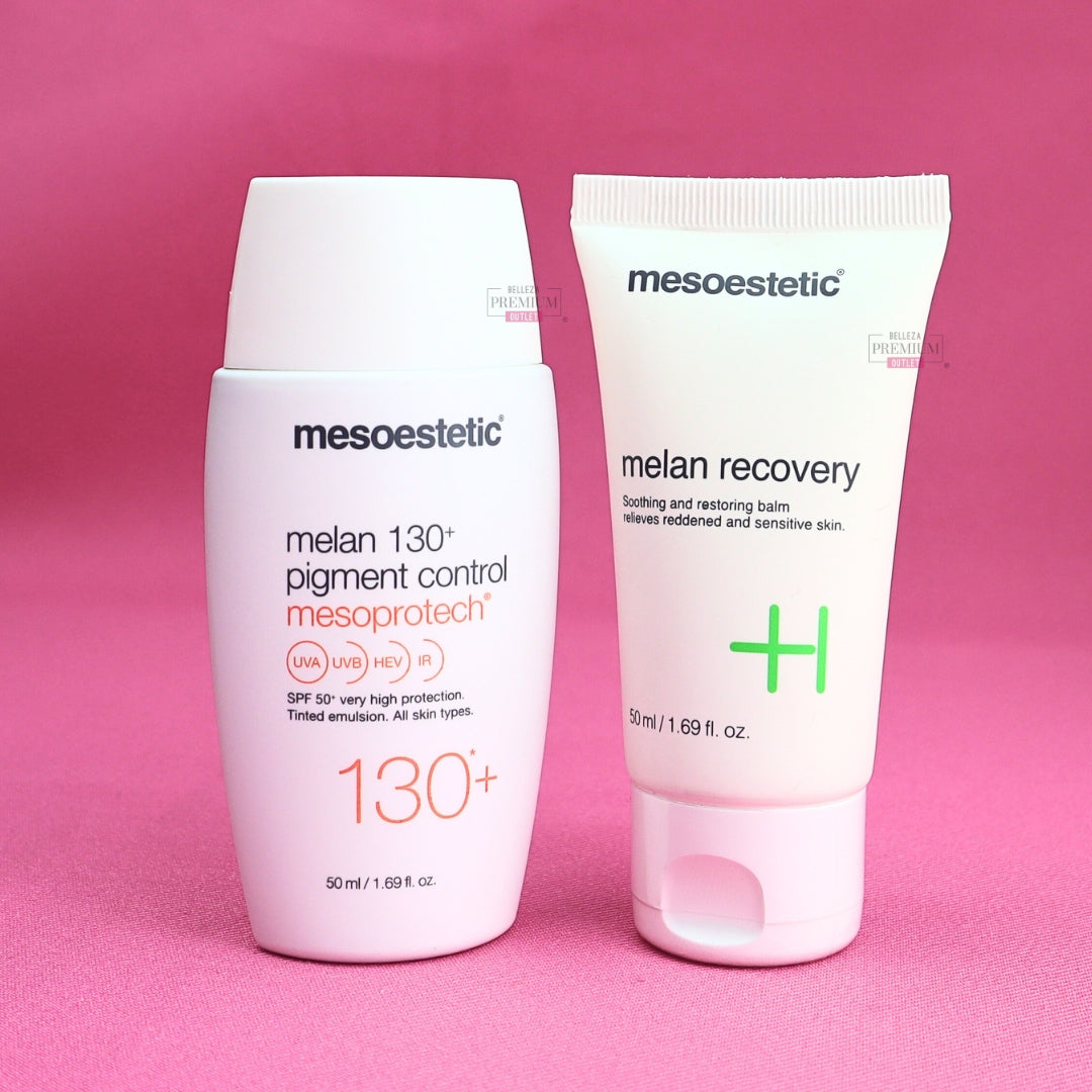 PACK POST DESPIGMENTACIÓN: Mesoestetic Melan Recovery 50ml + Melan 130 Pigment Control SIN CAJA