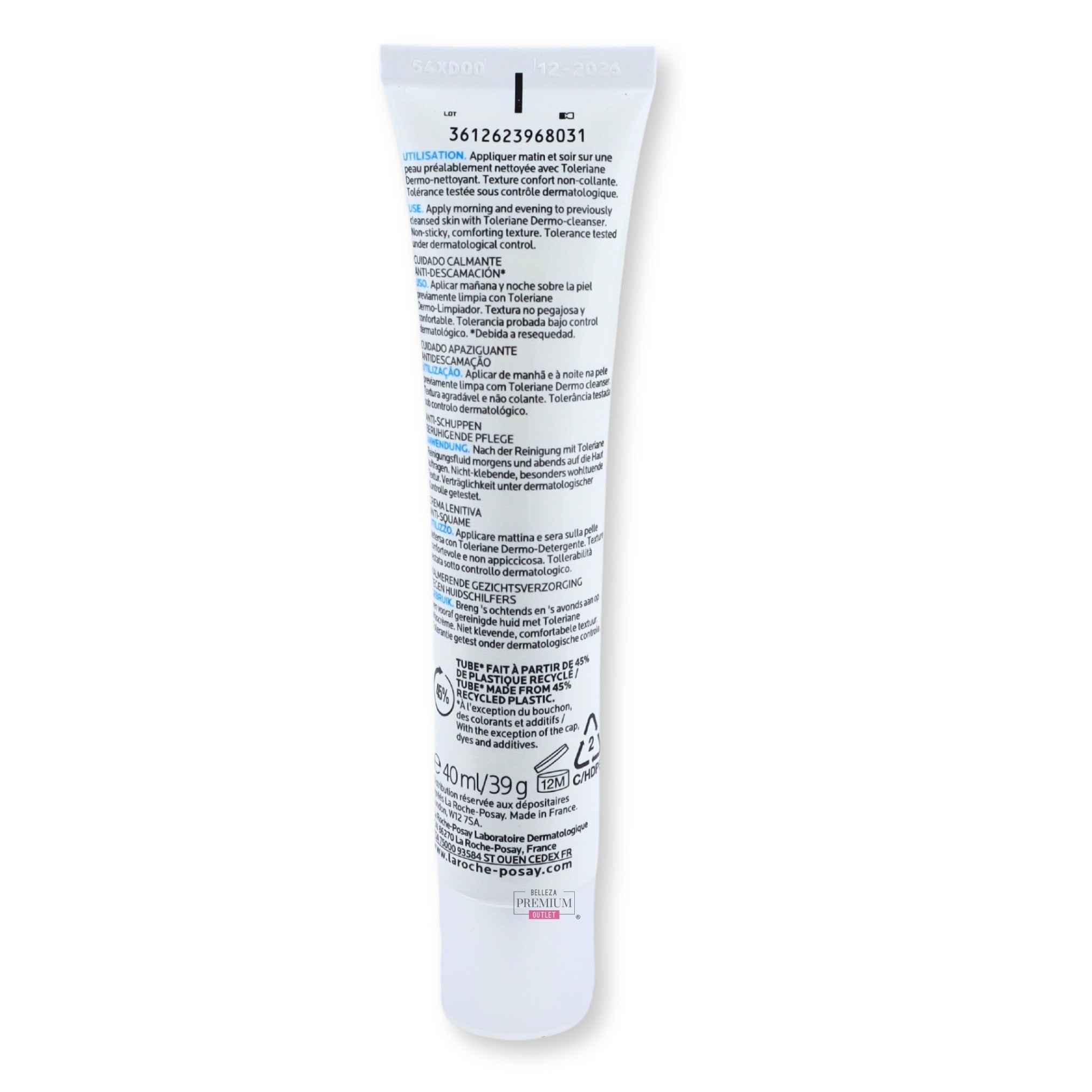 La Roche-Posay Cream Toleriane Kerium DS Intensive 40ml: Solución Infalible para Dermatitis y Cuero Cabelludo Sensible